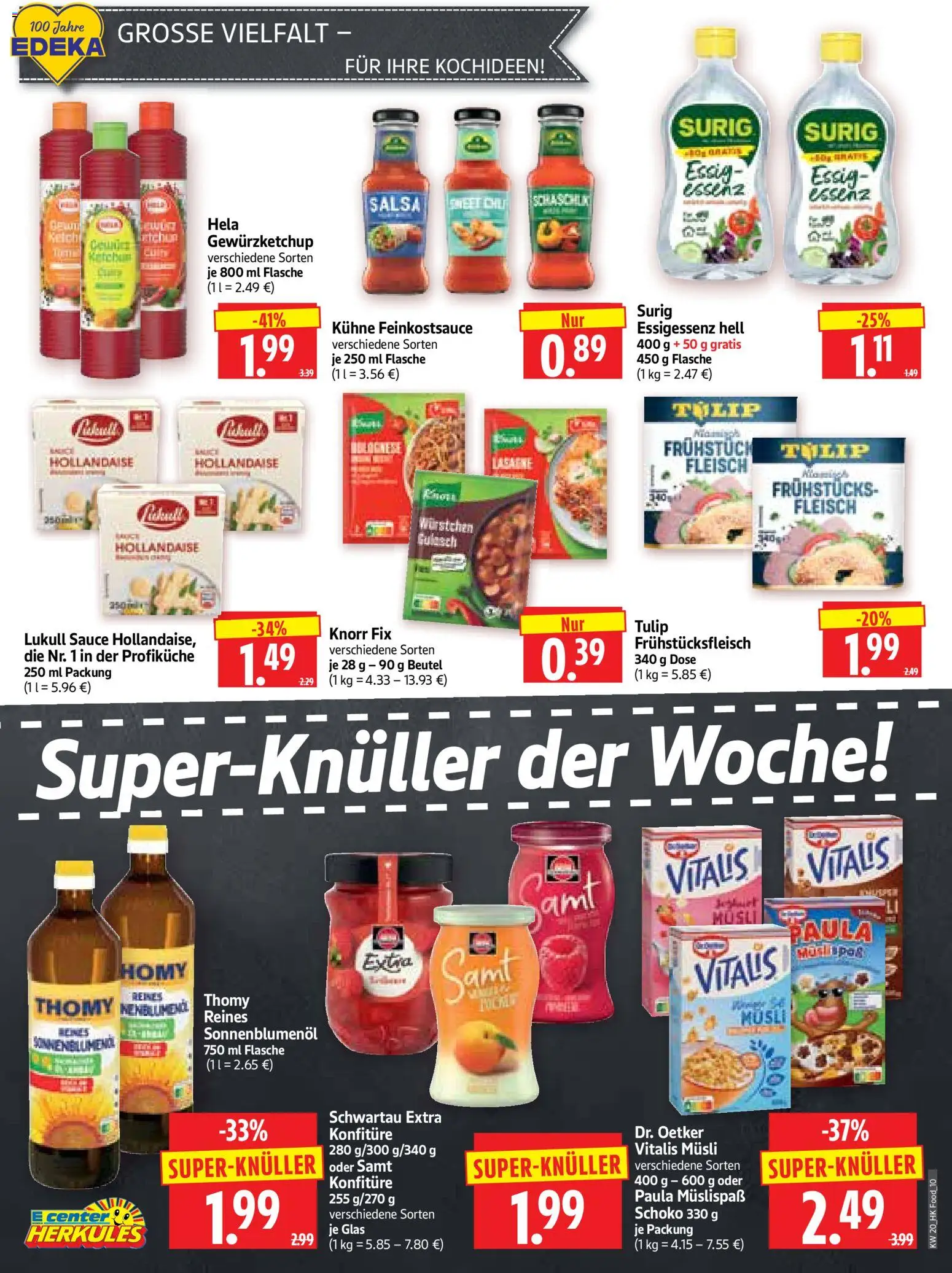 HERKULES Prospekt 	 – gültig ab 11.05.2026 | Seite: 10 | Produkte: Essig, Sonnenblumenol, Schwartau extra, Fleisch