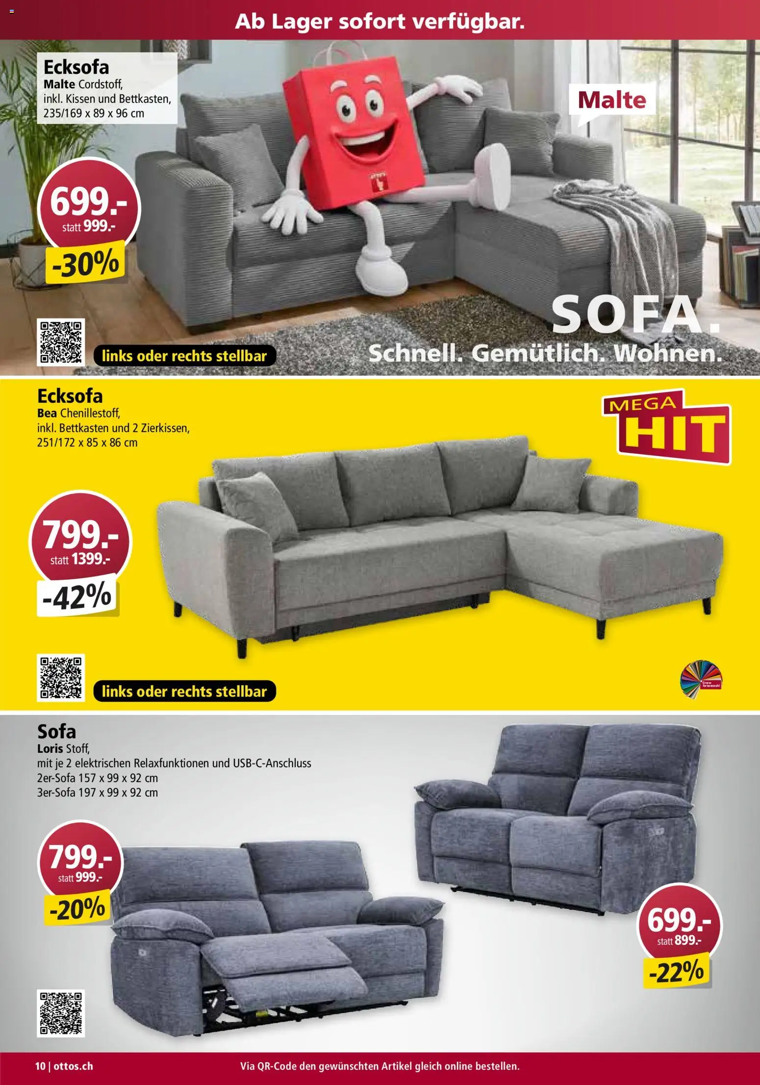 Otto's Aktionen Möbelflyer – gültig ab 01.07.2026 | Seite: 10 | Produkte: Kissen, Sofa, Ecksofa