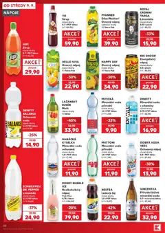 Náhled letáku MATTONI, Minerální voda, přírodní, různé druhy, 1,5 I PET láhev, (=117,94), Mattoni minerální voda přírodní různé druhy 1,5 l PET láhev od 09.09.2026 | Strana: 38