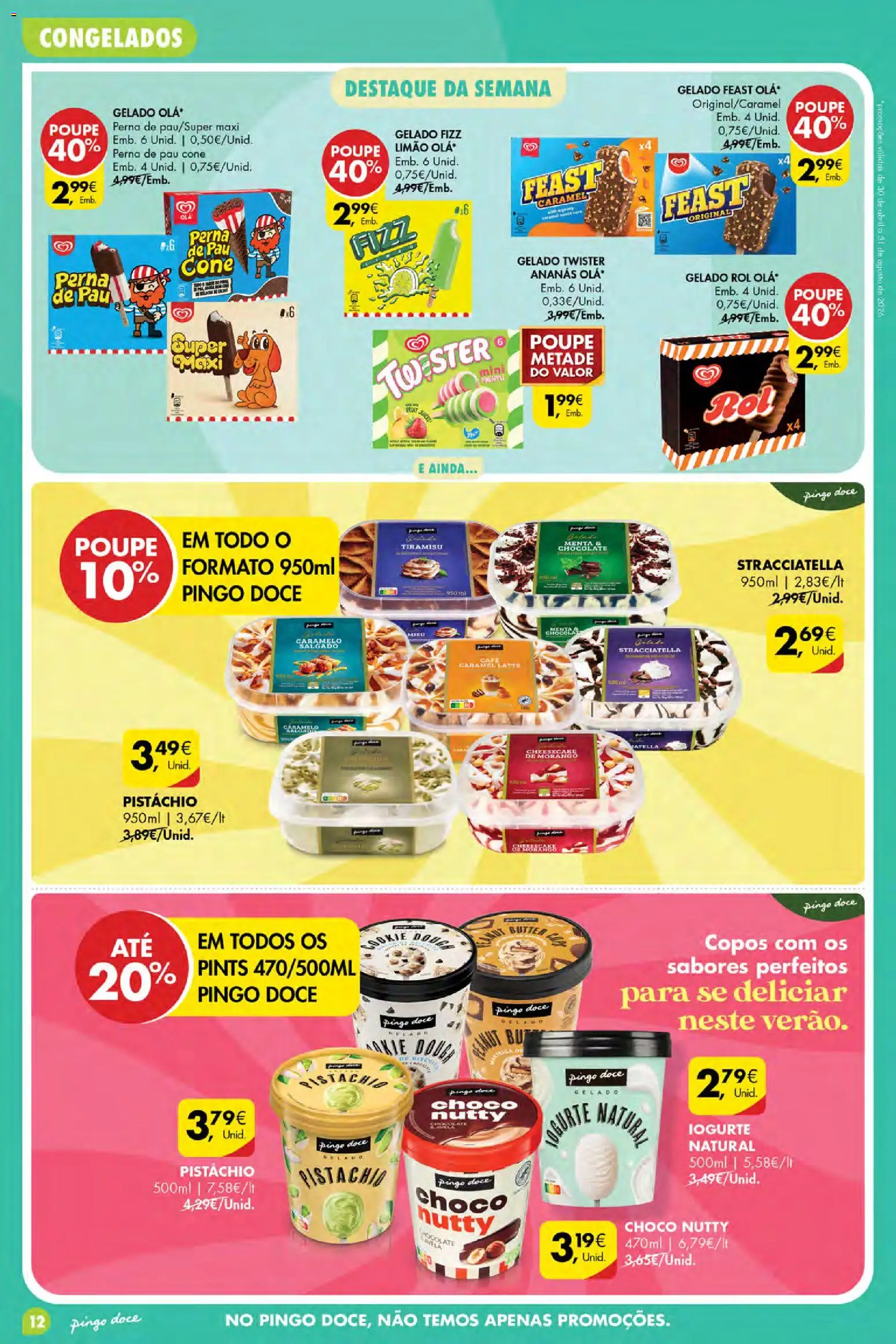Pingo Doce Poupe Esta Semana Açores │ válido de 27/08/2026 | Página: 12 | Produtos: Copos, Tiramisù, Gelado, Café