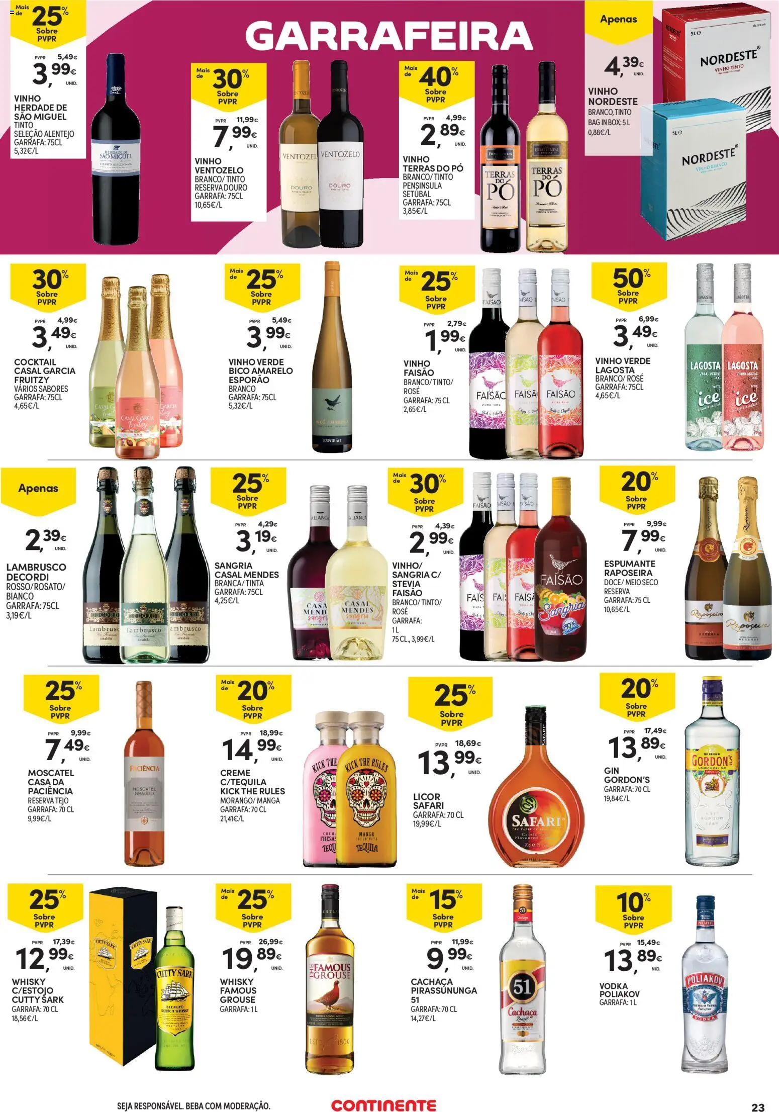 Continente Açores │ válido de 11.06.2026 | Página: 23 | Produtos: Whisky, Pó, Vinho, Vinho tinto
