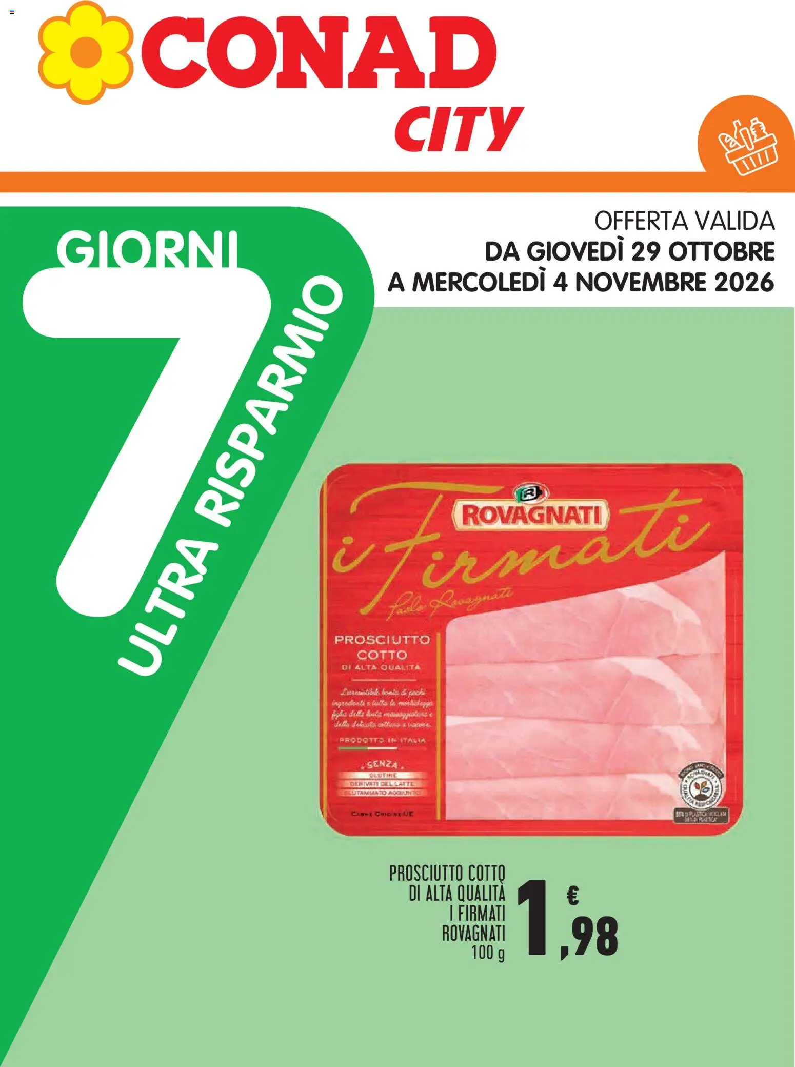 Volantino Conad del 22/10/2026 | Pagina: 21 | Prodotti: Senza glutine, Prosciutto Cotto, Latte, Prosciutto