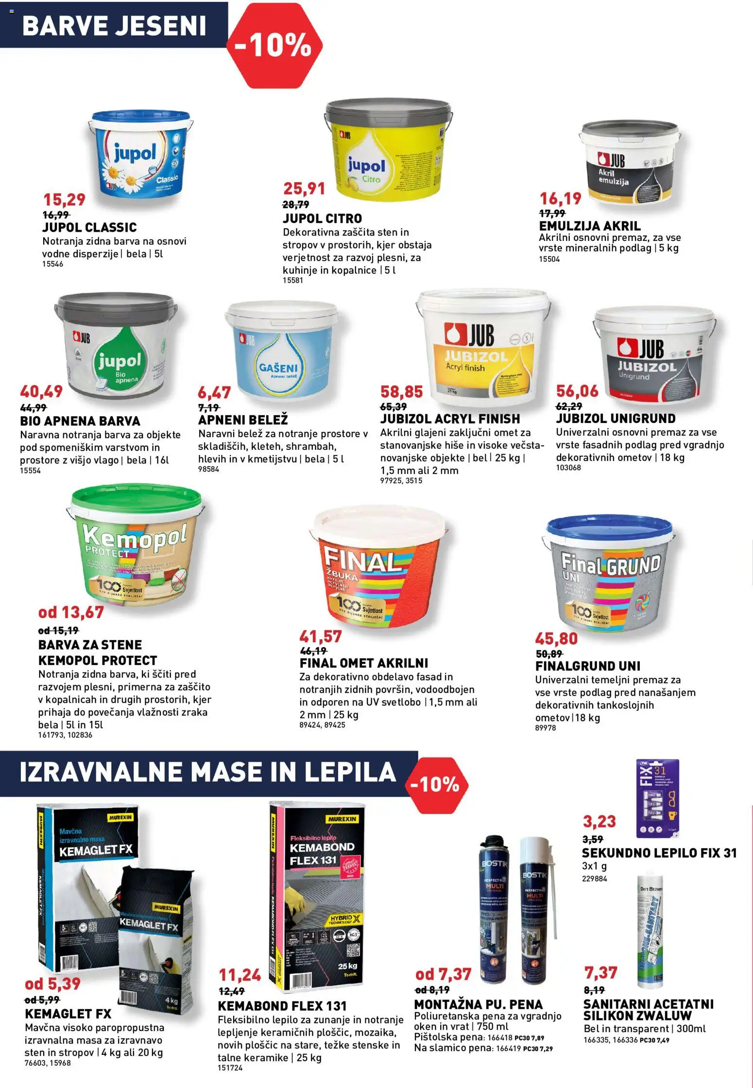 Novi Inpos katalog ponudbe – veljaven od 10.09.2026 | Stran: 18 | Izdelki: Lepilo, Silikon, Barva