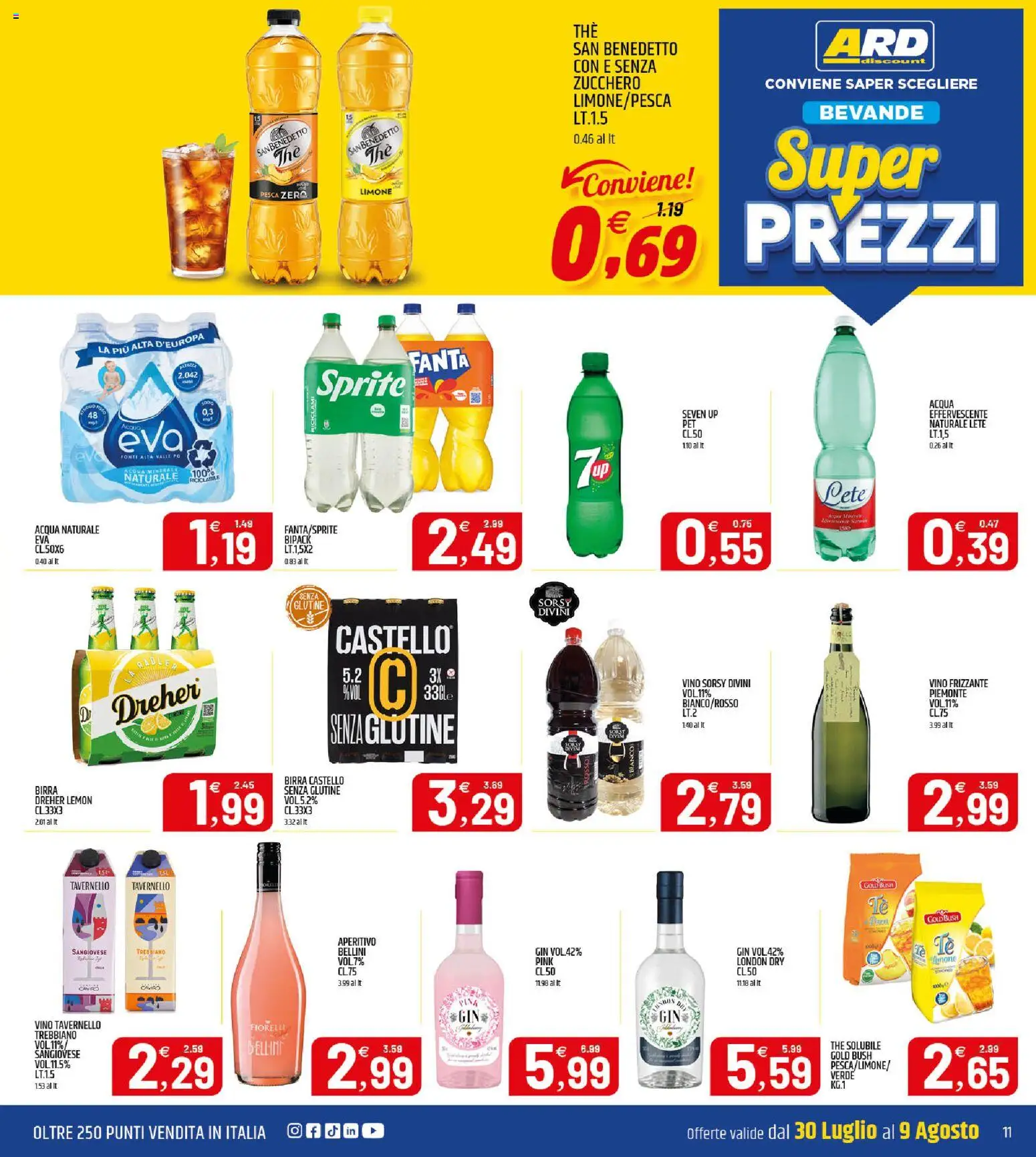 Volantino ARD Discount del 30/07/2026 | Pagina: 11 | Prodotti: Gin, Limone, Fanta, Aperitivo