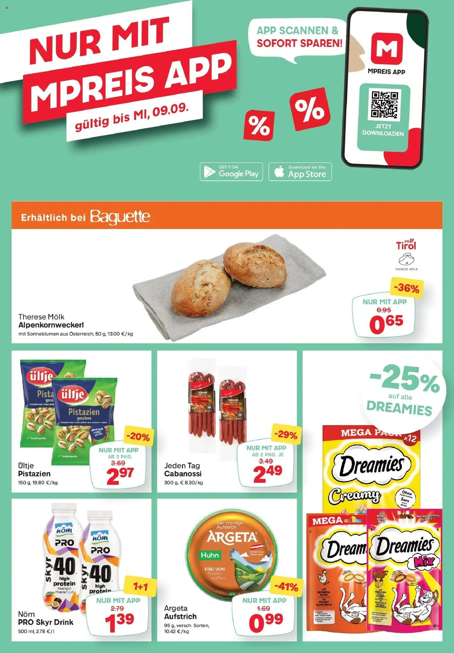 MPREIS Velden von 27.08.2026 - Aktuelle Angebote | Seite: 13 | Produkte: Mango, Baguette