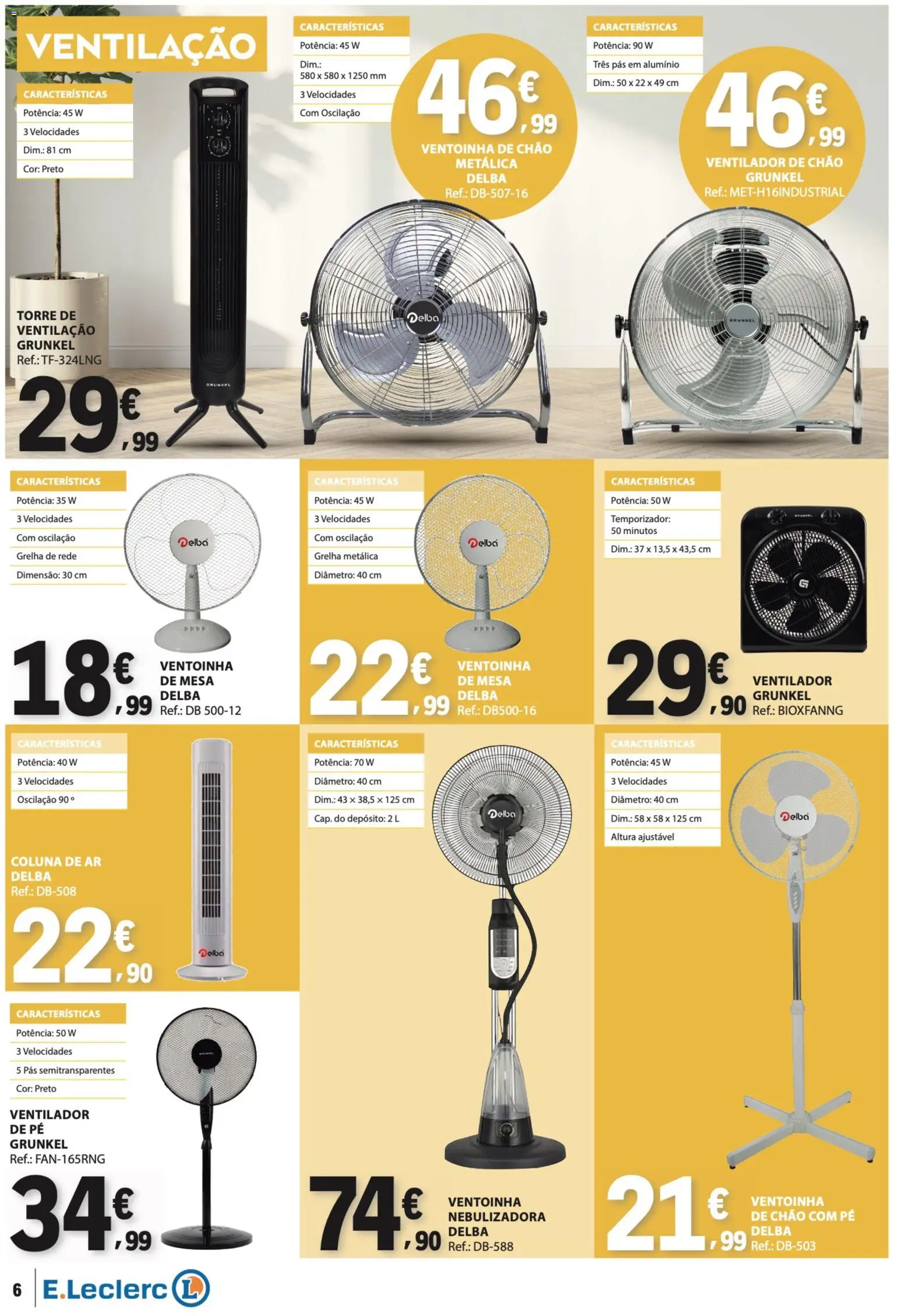 E.Leclerc folheto Não Alimentar │ válido de 04.06.2026 | Página: 6 | Produtos: Ventilador, Mesa