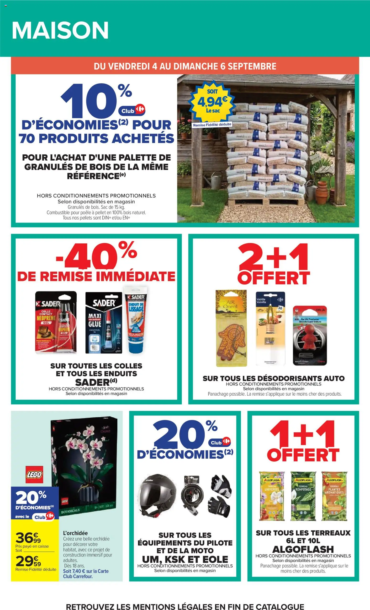 {H1} | Page: 71 | Produits: Légo, L'orchidée, Granules de bois, Colle
