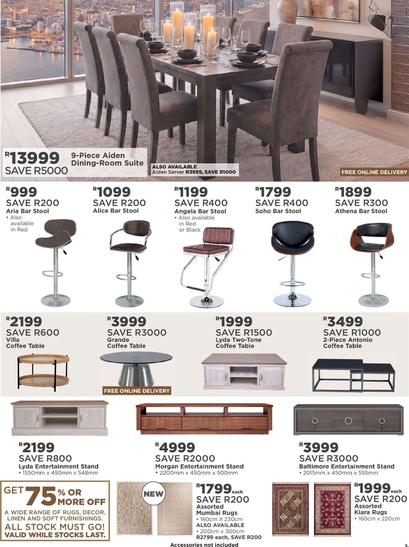New House and Home catalogue – valid from 10/08/2026 | Page: 5 | Products: Stool, Coffee table, Bar stool, Stock