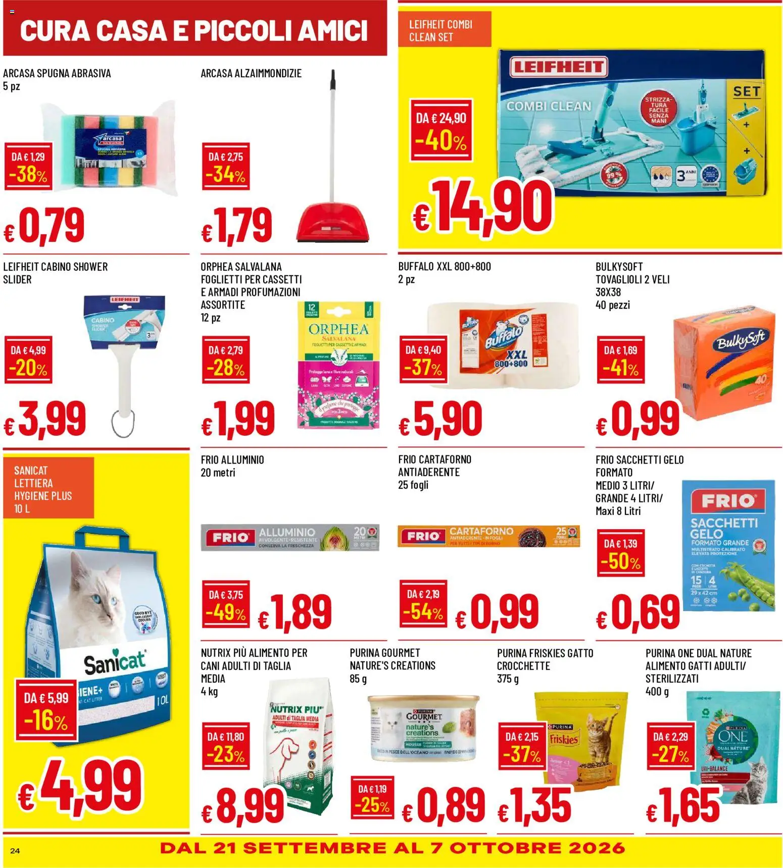 Volantino Galassia del 17/09/2026 | Pagina: 24 | Prodotti: Spugna, Pesce, Crocchette, Alluminio