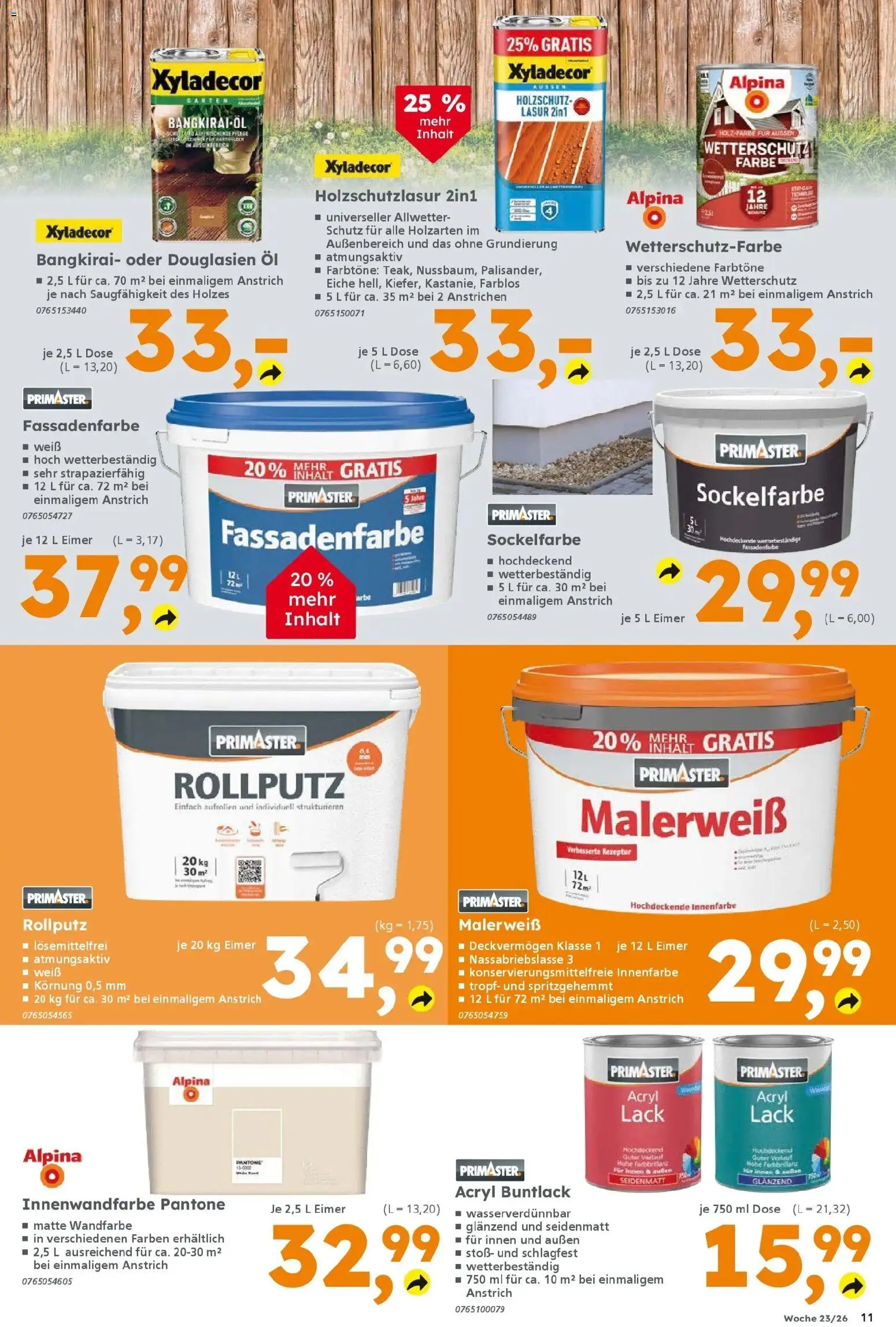 Globus Baumarkt Prospekt Achern – gültig ab 31.05.2026 | Seite: 11 | Produkte: Öl, Wandfarbe
