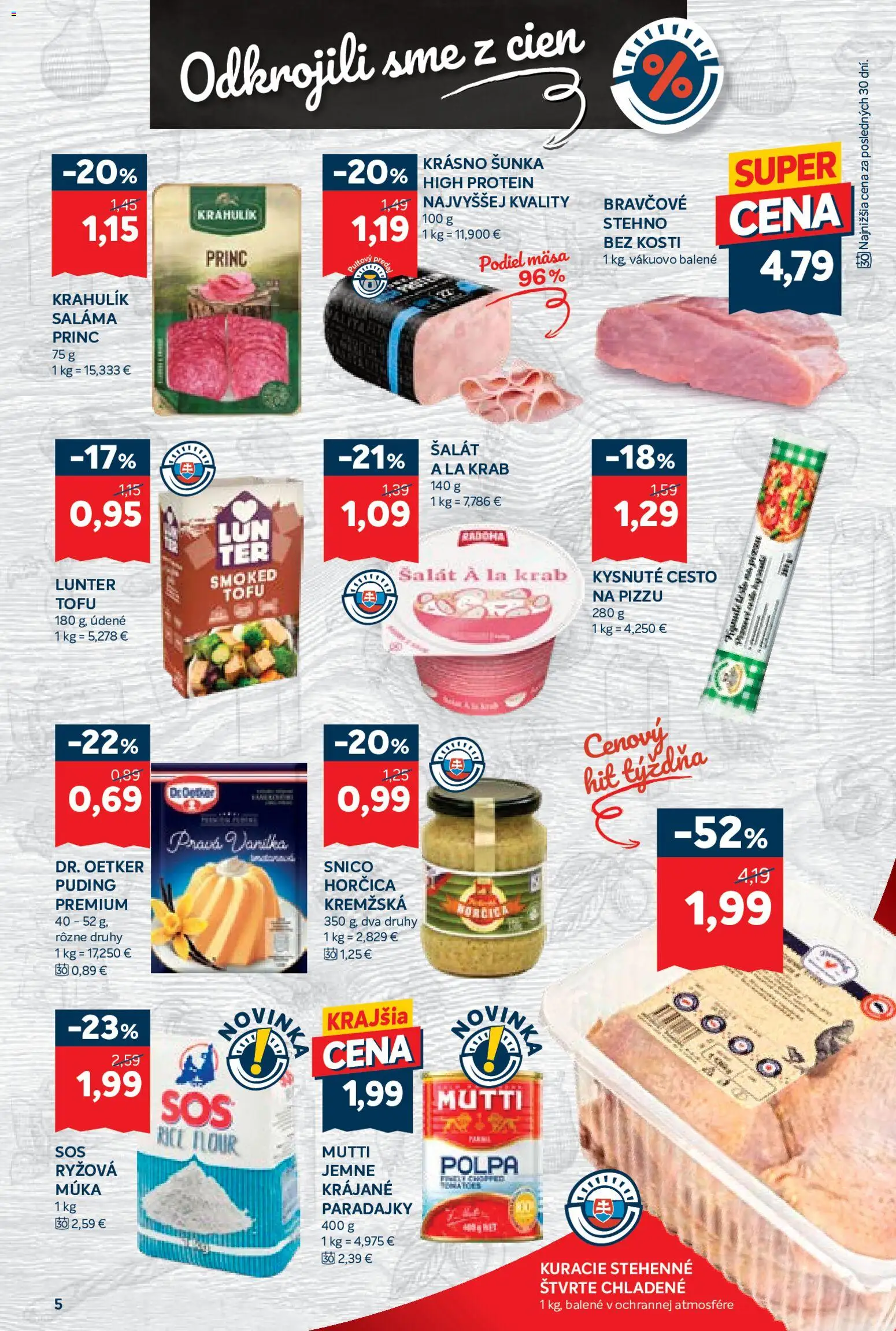Nové Kraj akcie – leták je platný od 25.06.2026 | Strana: 9 | Produkty: Paradajky, Tofu, Puding, Šalát