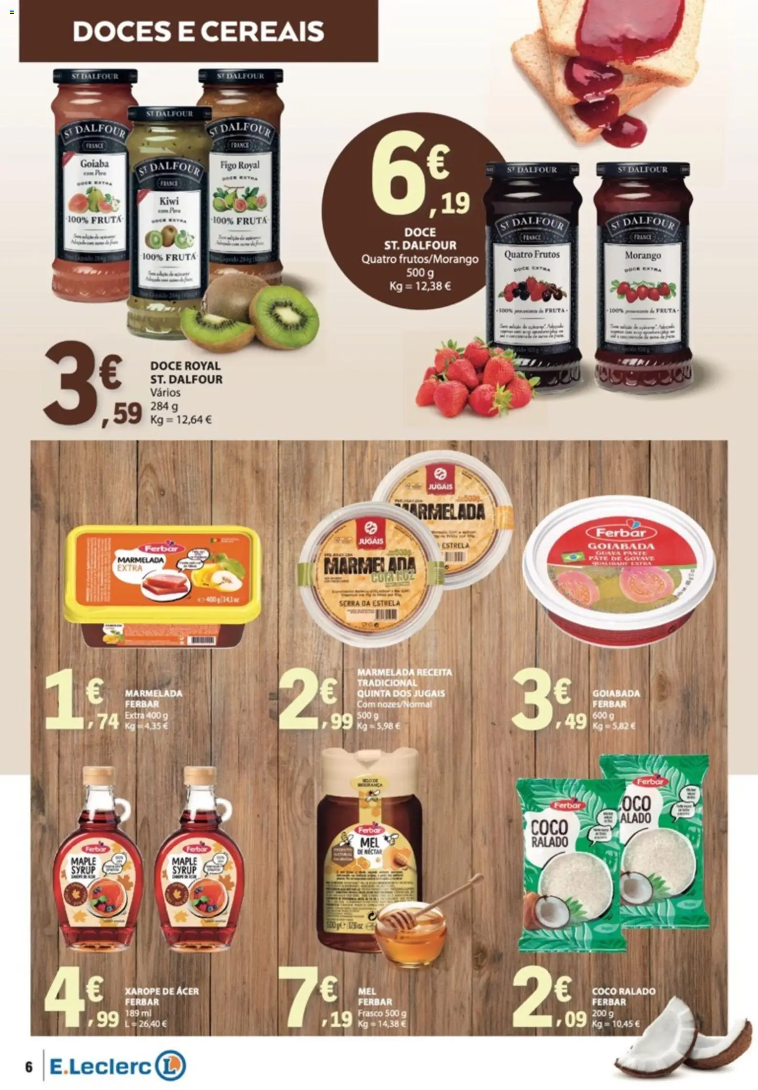 E.Leclerc folheto Bebidas Quentes │ válido de 27/10/2026 | Página: 6 | Produtos: Marmelada, Xarope de ácer, Doces, Xarope