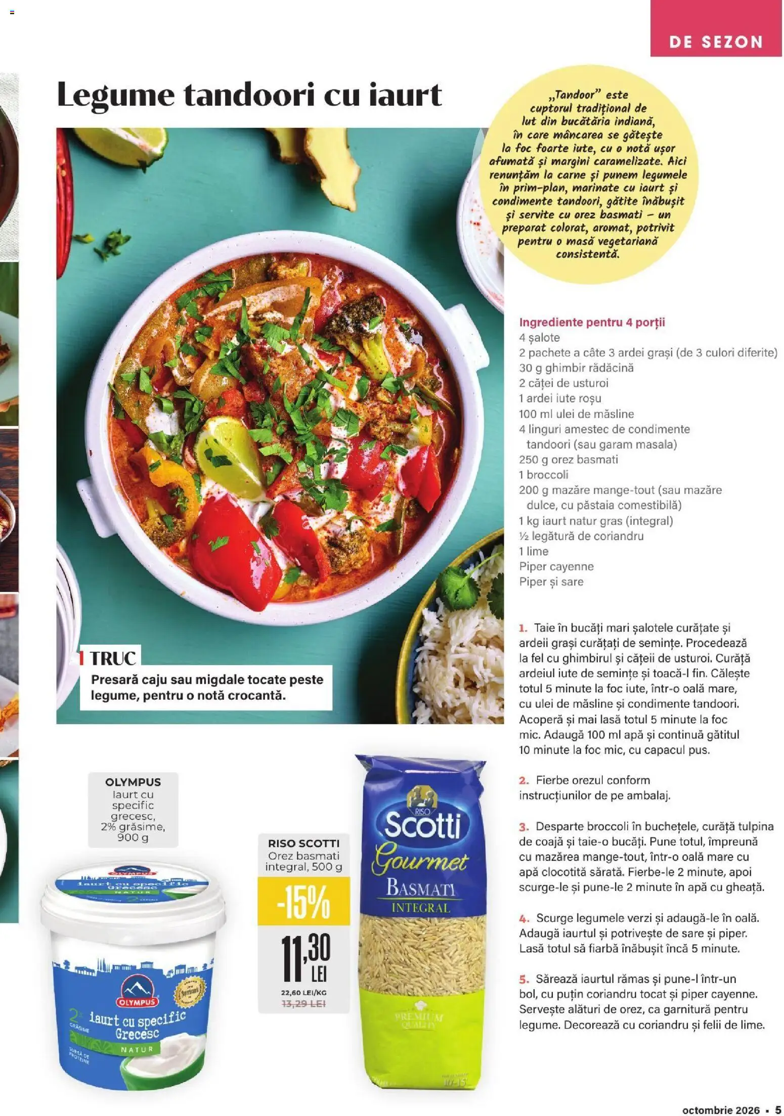 Noul catalog Mega Image – valabil de la 01.10.2026 | Pagină: 5 | Produse: Ulei de masline, Ardei iute, Caju, Broccoli
