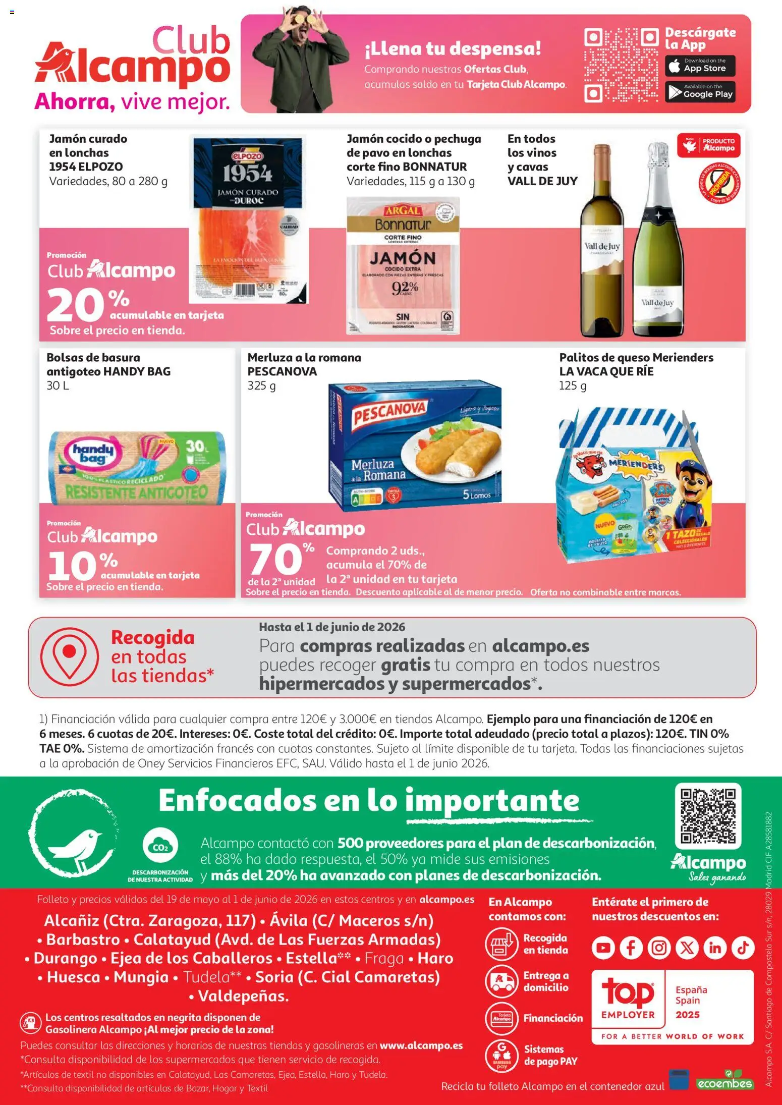 Alcampo Superstore Nacional │ válido desde el 19.05.2026 | Página: 16 | Productos: Εσώρουχα μπραζίλιαν, Queso, Jamón, Jamón cocido