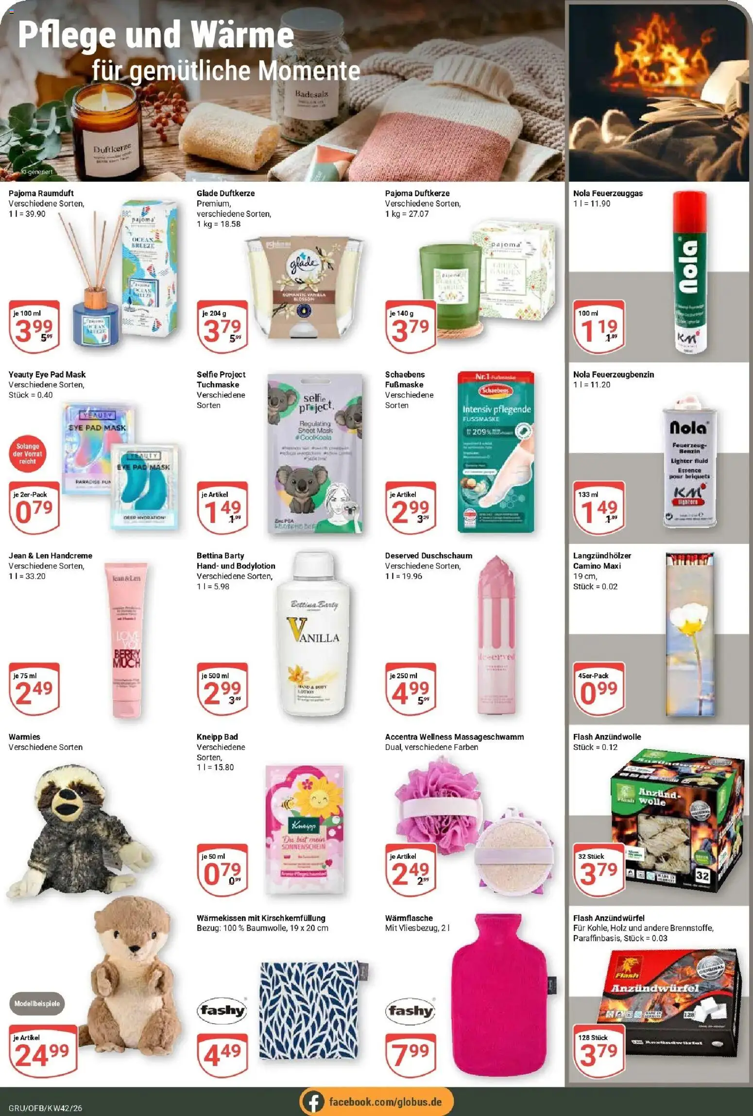 Globus Prospekt Grünstadt (ab 12.10.2026) » Angebote online | Seite: 22 | Produkte: Bad, Handcreme, Tuchmaske, Fußmaske