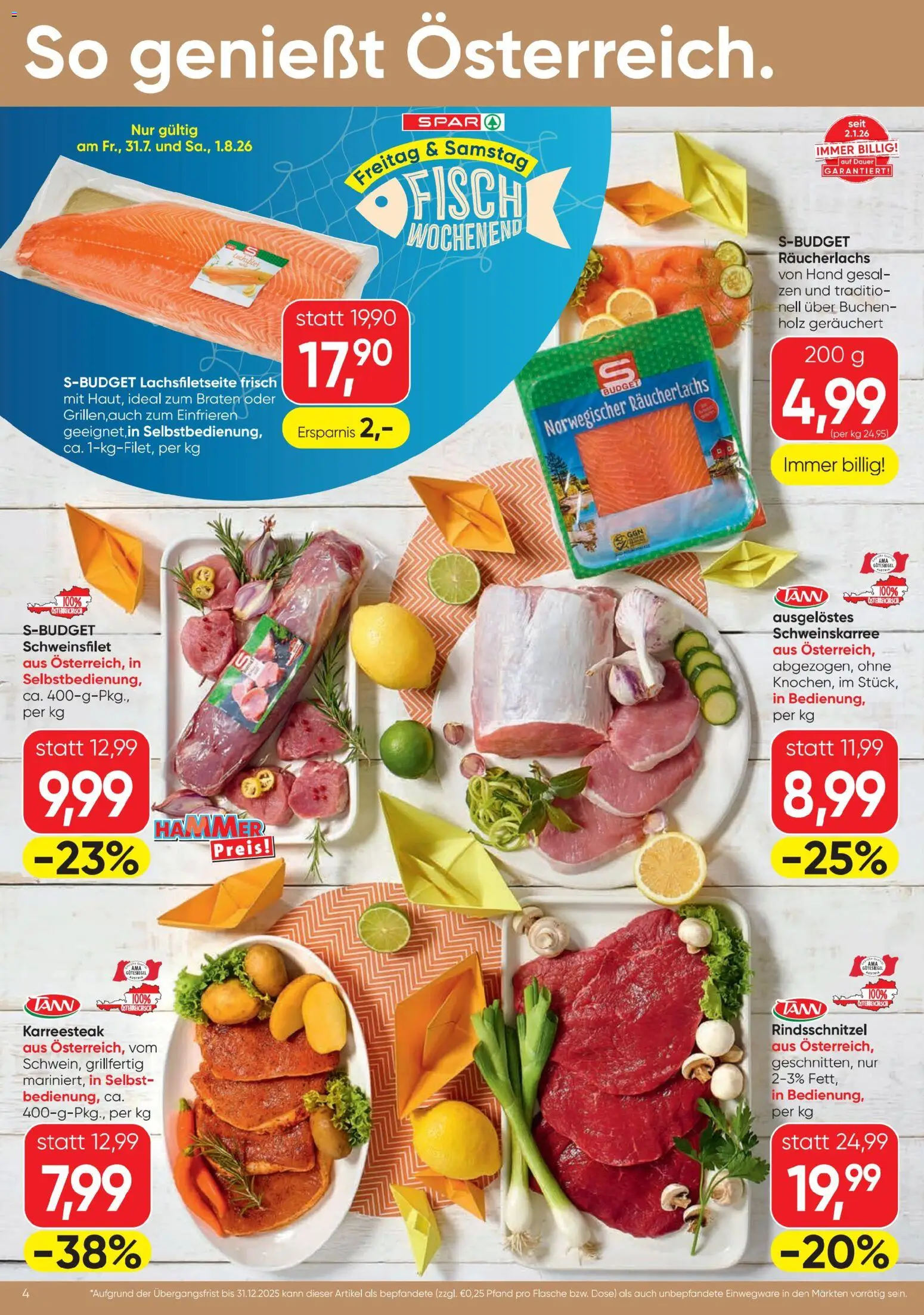 Spar - Flugblatt gültig ab 30.07.2026 | Seite: 4 | Produkte: Fisch