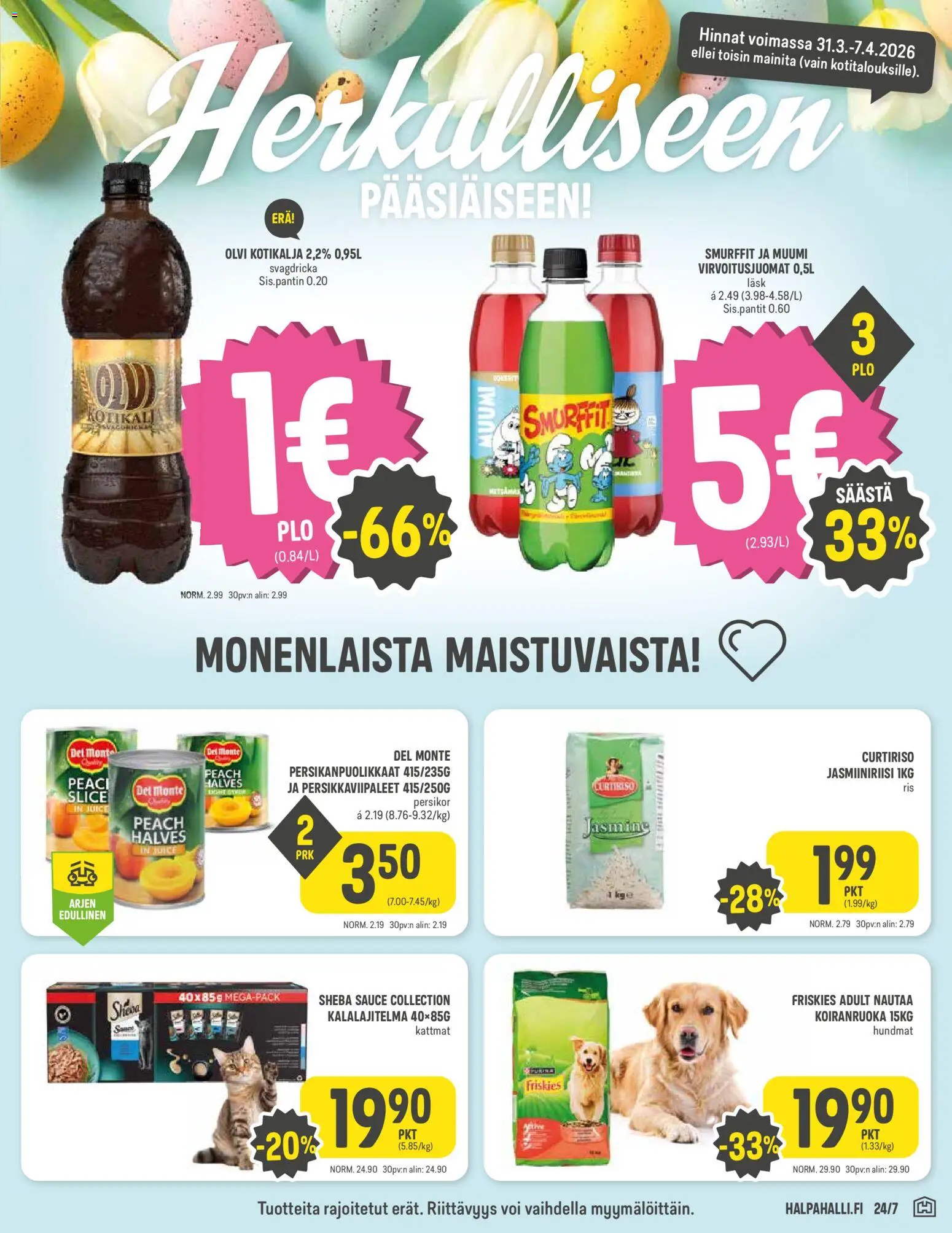 Halpa Halli tarjoukset – voimassa 31.03.2026 alkaen | Sivu: 5 | Tuotteet: Virvoitusjuomat, Koiranruoka, Voi