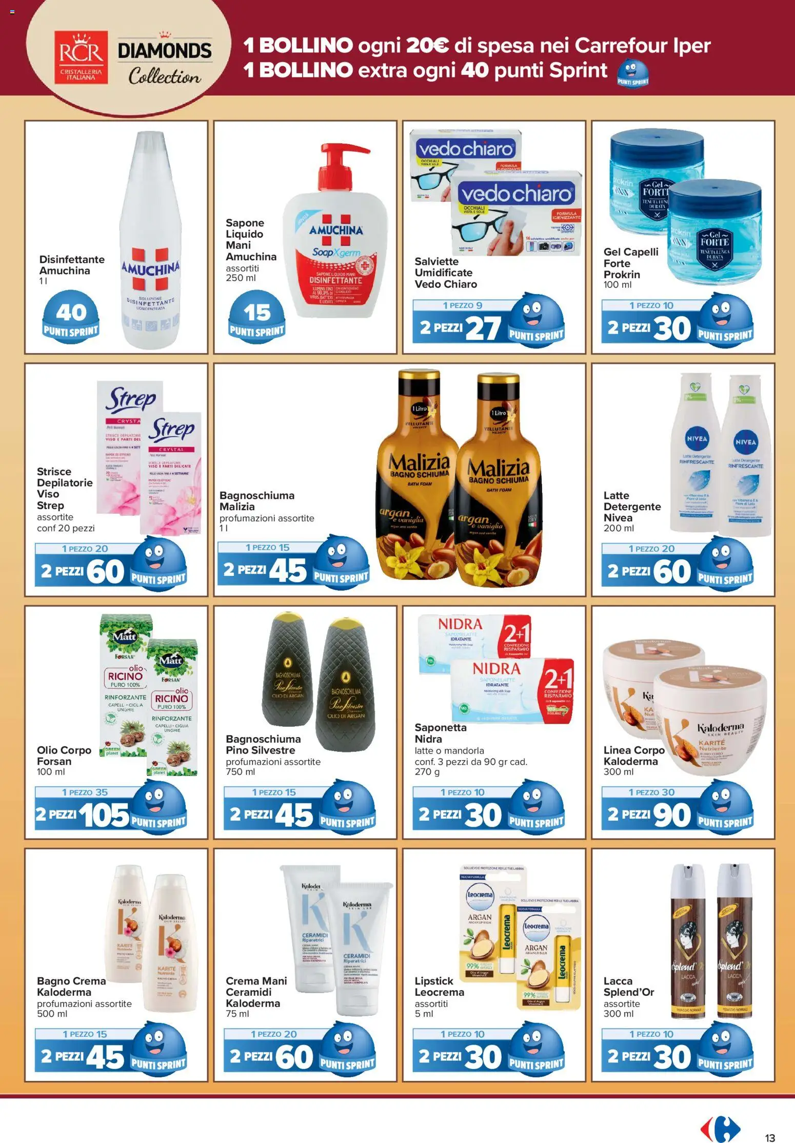 Volantino Carrefour del 04/09/2026 | Pagina: 13 | Prodotti: Sapone, Olio corpo, Olio, Bagno