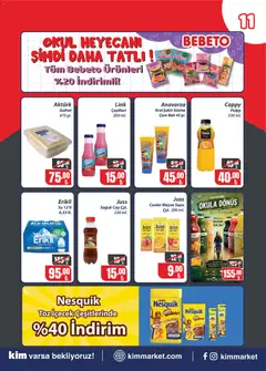 05 Eylül 2026 tarihinden itibaren geçerli olan Kim Market kataloğu önizlemesi | Sayfa: 11 | Ürünler: Gofret, Meyve suyu, Dondurma, Meyve