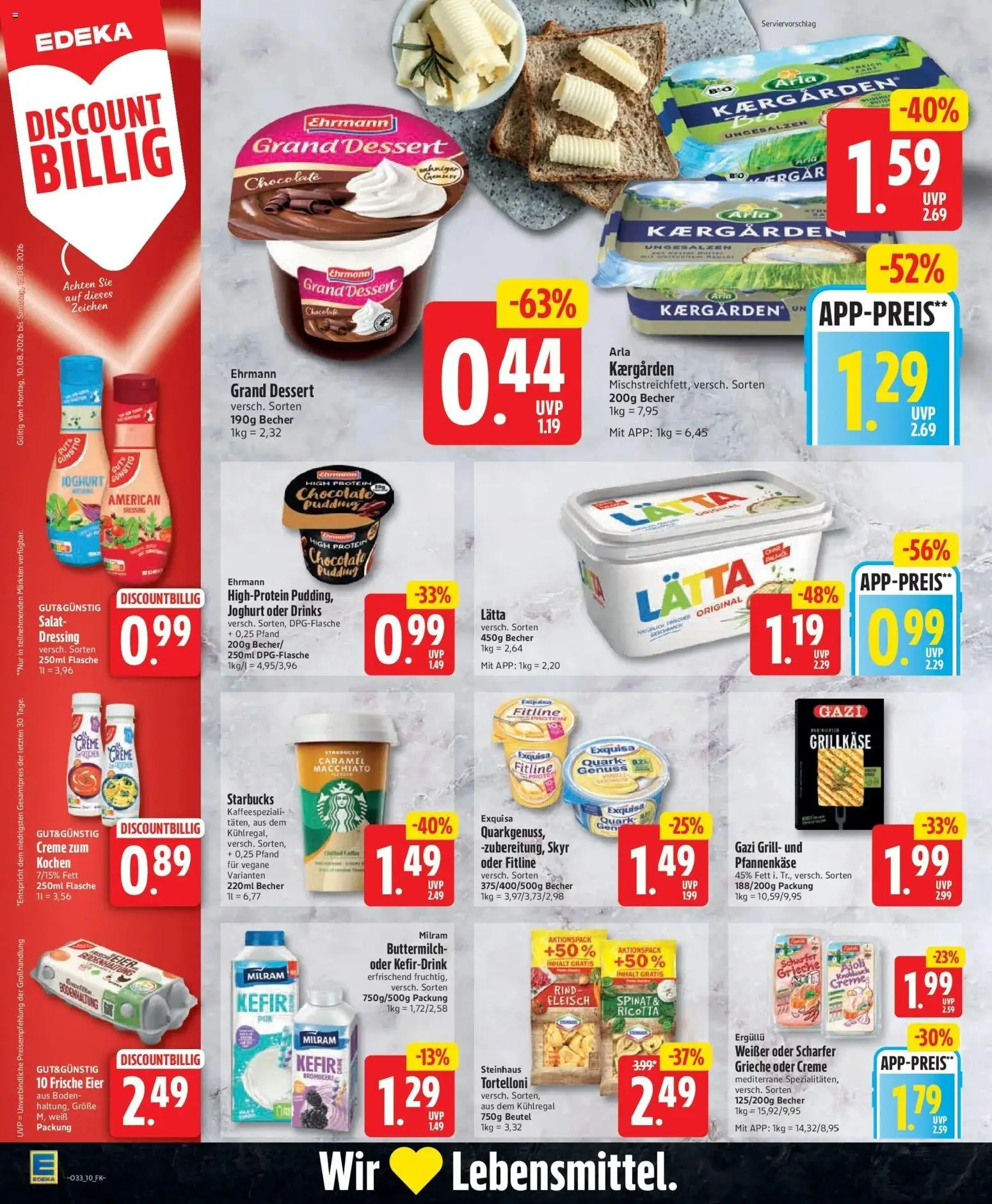 Edeka - Jubiläumshandzettel Schomacker – gültig ab 10.08.2026 | Seite: 12 | Produkte: Grill, Starbucks, Creme, Exquisa