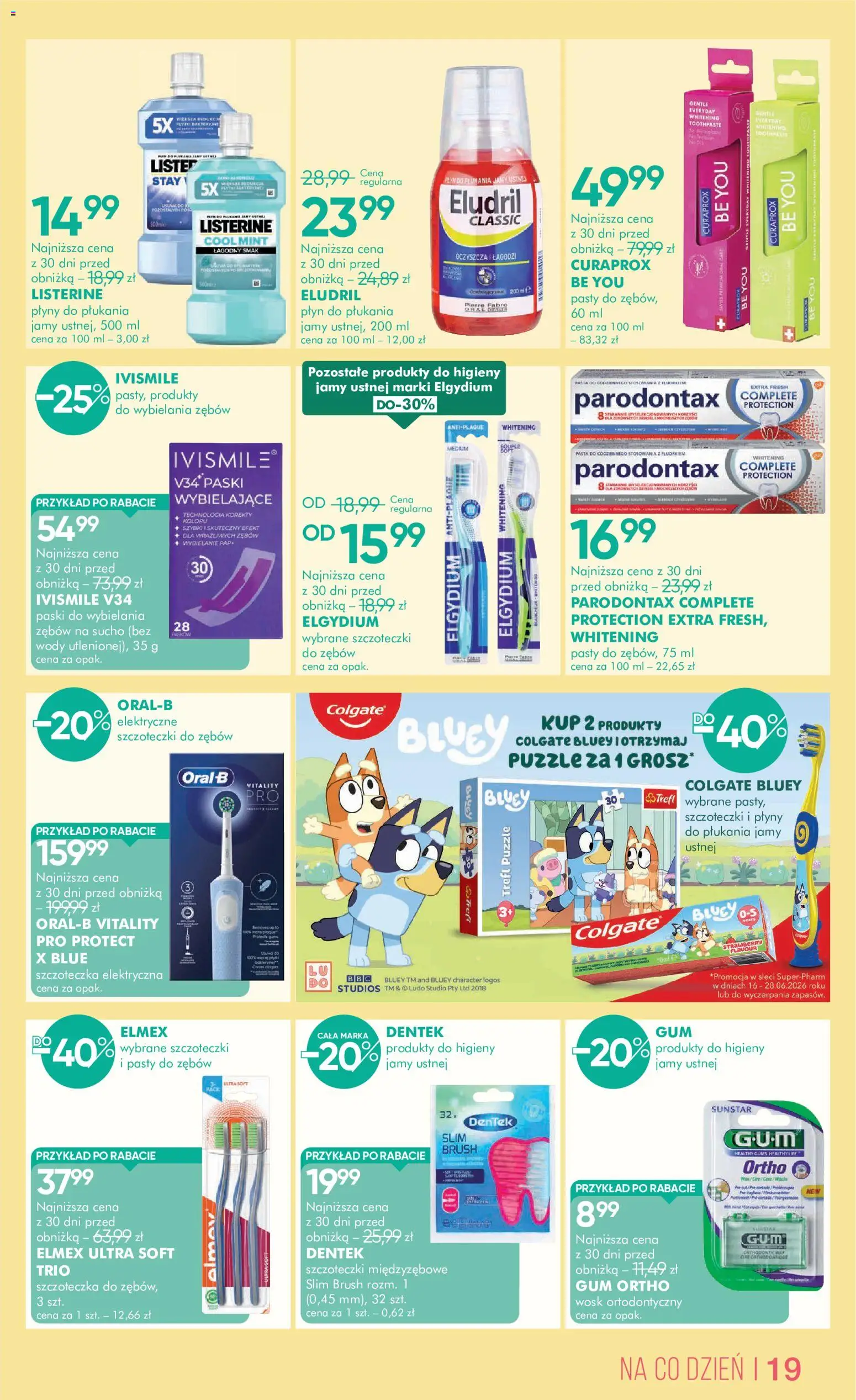 Super-pharm gazetka od 16.06.2026 | Strona: 19 | Produkty: Curaprox, Szczoteczka elektryczna, Płyn do płukania jamy ustnej