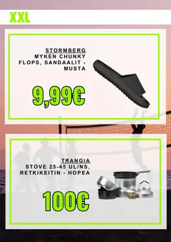 XXL-mainoslehti voimassa 19/06/2026 alkaen | Sivu: 4 | Tuotteet: Retkikeitin, Sandaalit, Trangia