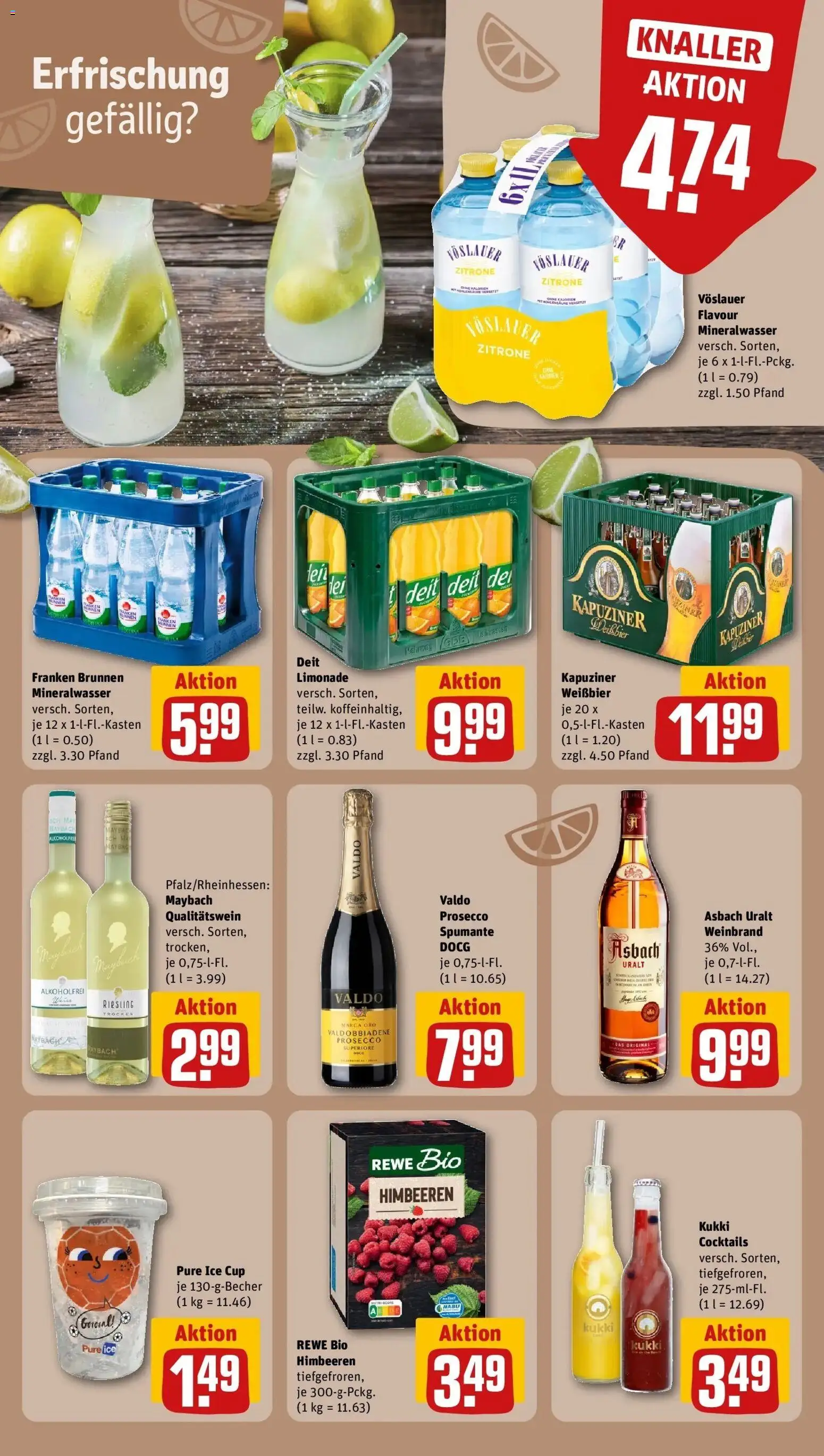 REWE Prospekt ab 12.10.2026 zum Blättern » Angebote | Seite: 19 | Produkte: Himbeeren, Weißbier, Limonade, Prosecco