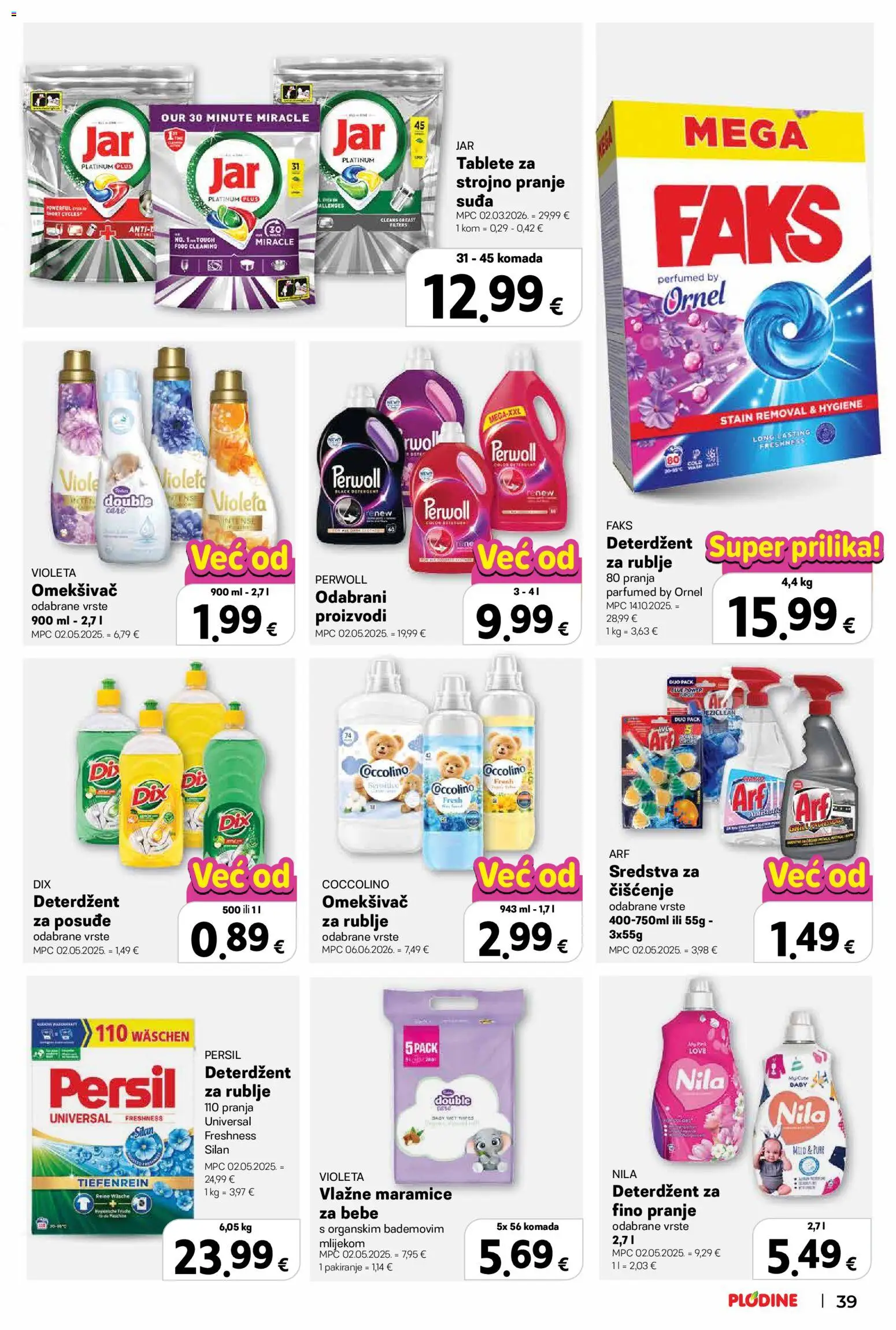 Plodine katalog | vrijedi od 17.06.2026 | Stranica: 39 | Proizvodi: Omekšivač, Deterdžent, Nila, Coccolino