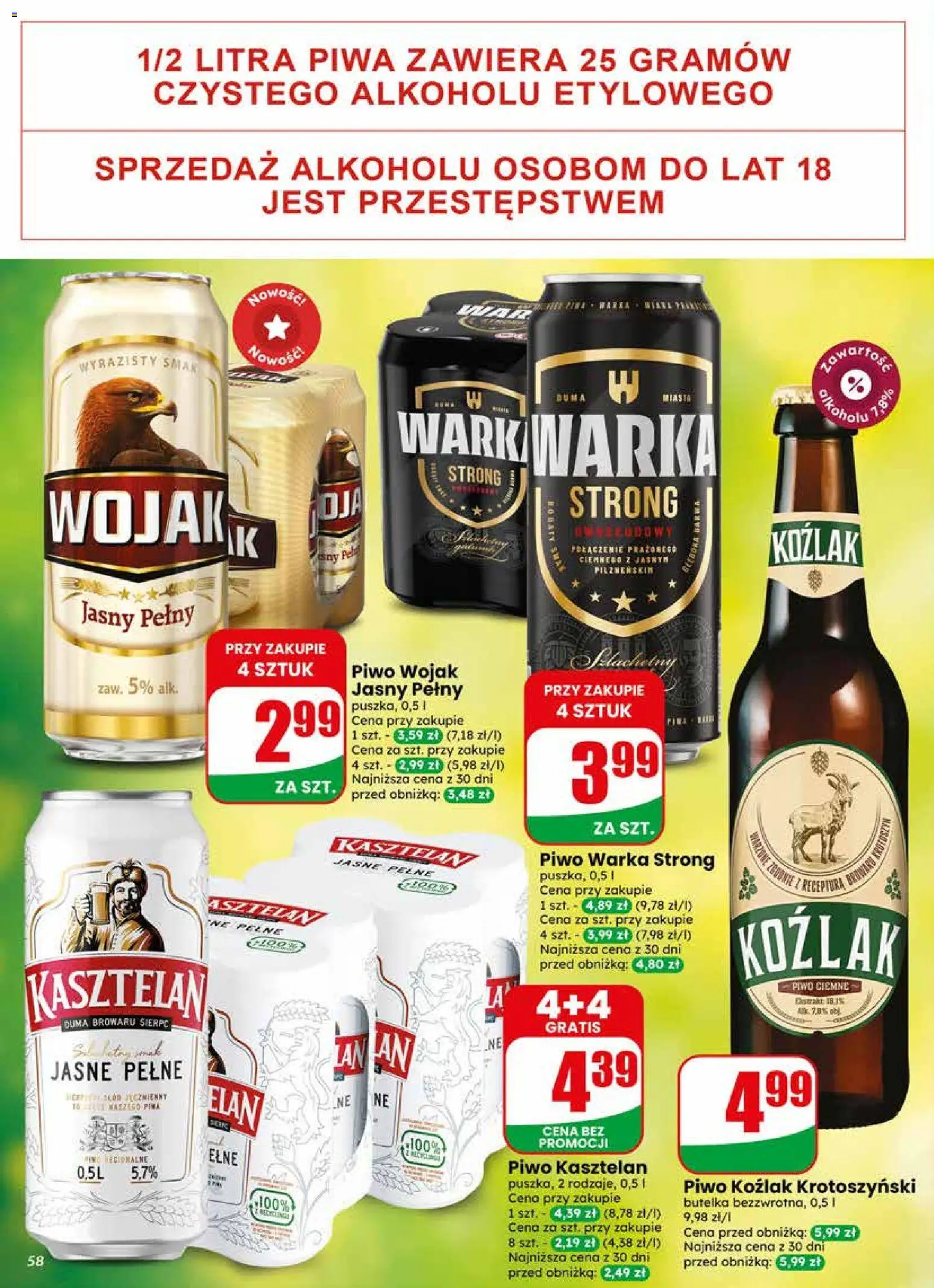 Dino gazetka od 13.05.2026 | Strona: 58 | Produkty: Warka, Piwo Warka, Piwo