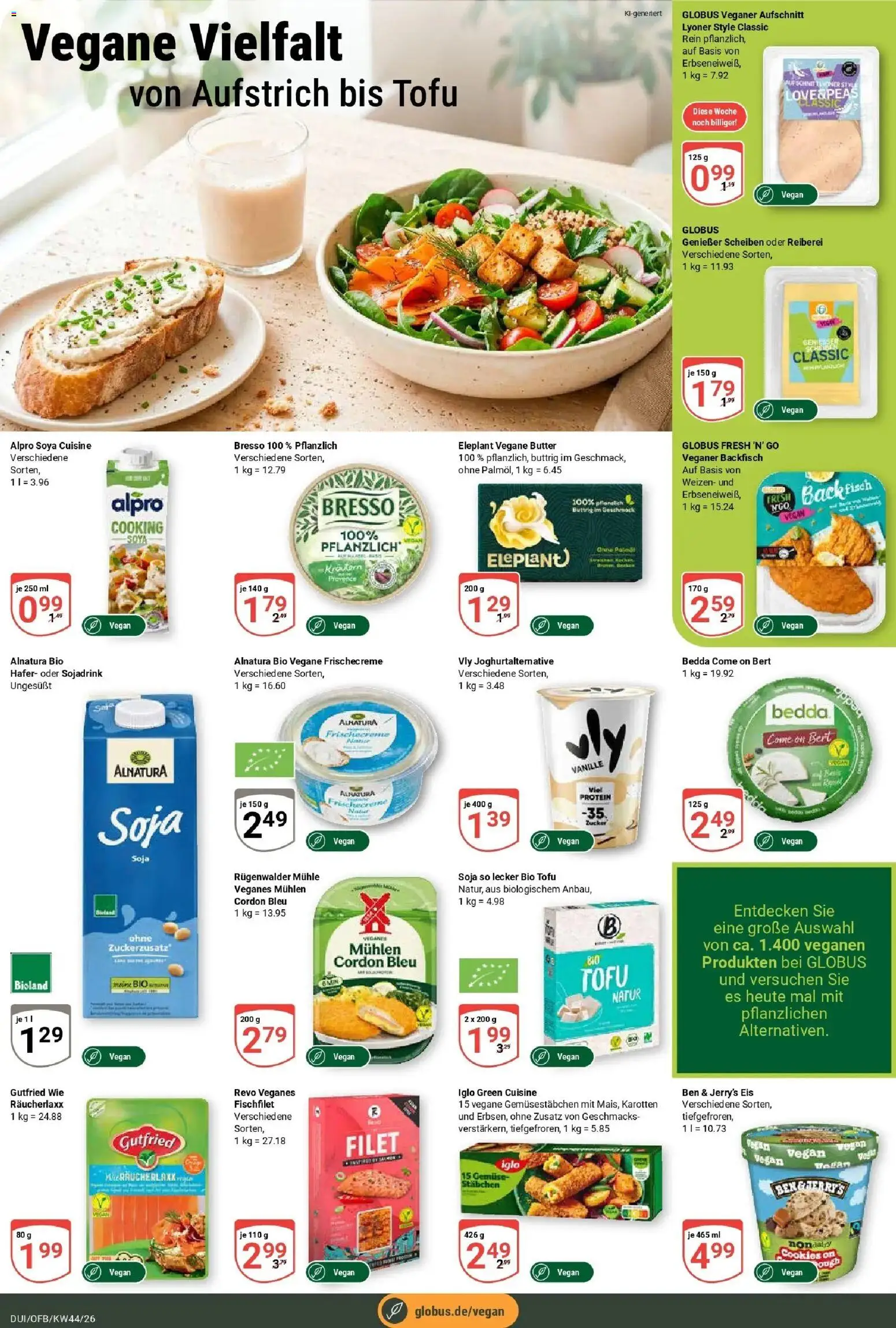 Globus Prospekt Duisburg (ab 26.10.2026) » Angebote online | Seite: 13 | Produkte: Butter, Bresso, Ben & Jerry's, Alpro