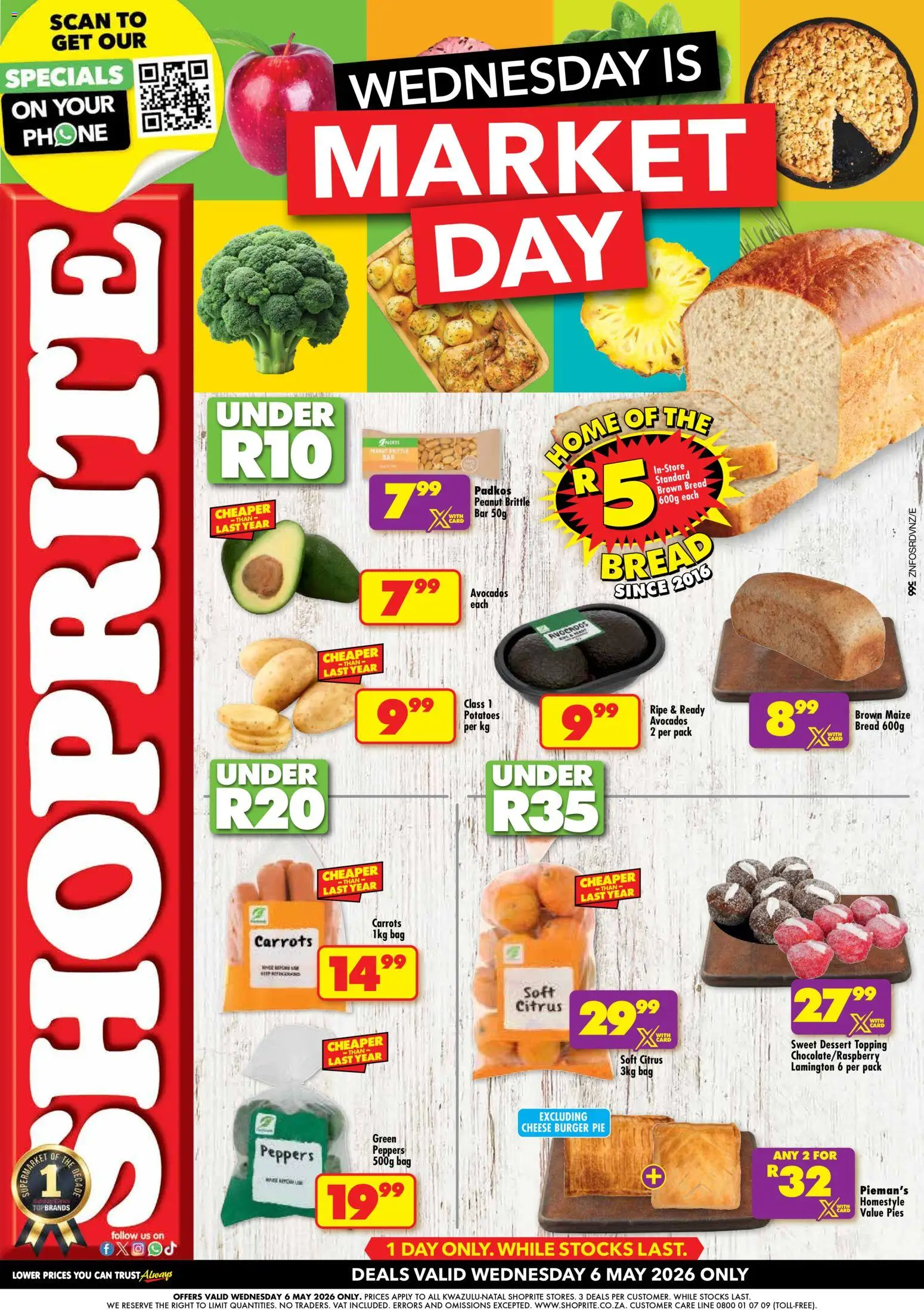 New Shoprite catalogue – valid from 06.05.2026 | Page: 1 | Products: Bag, Carrots, Potatoes, Pepper