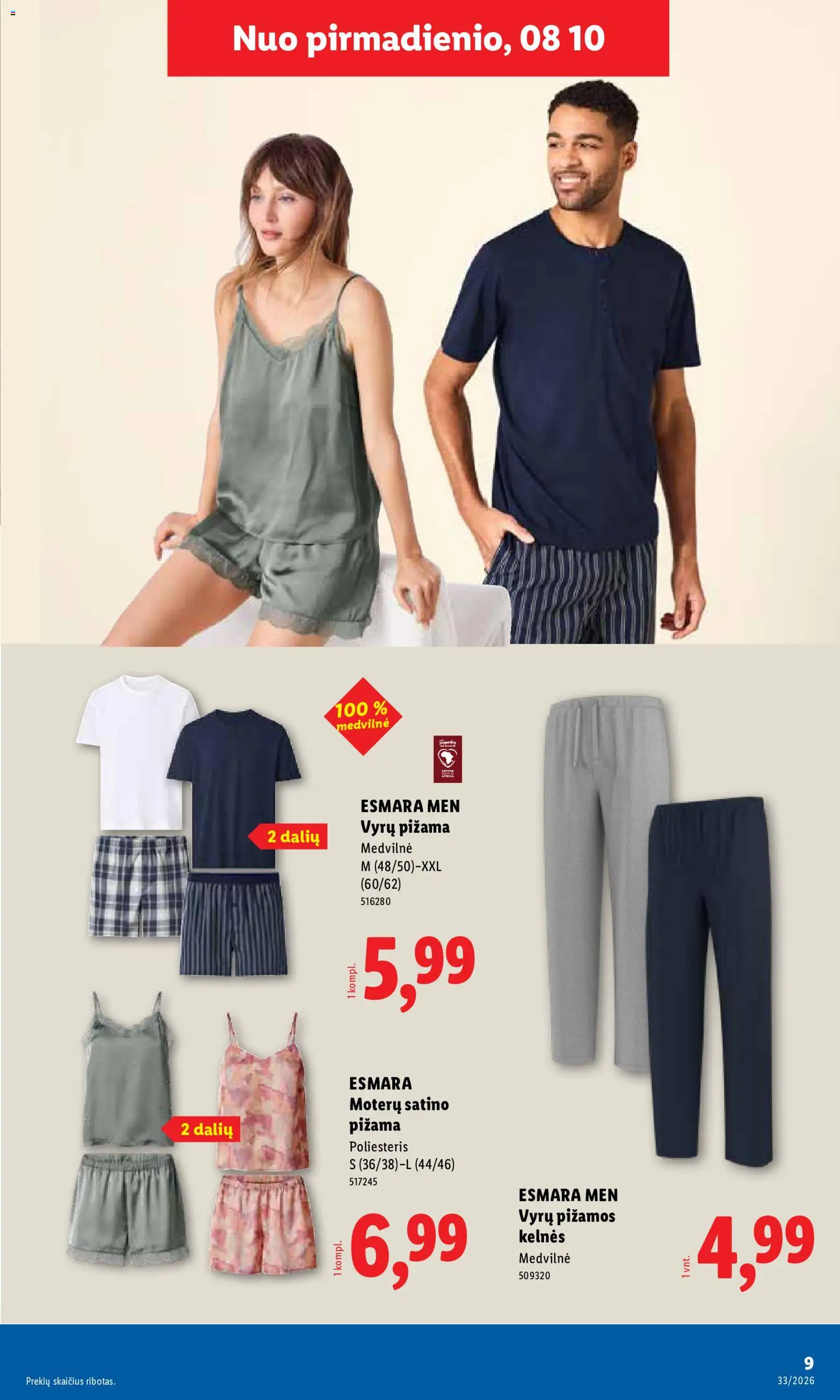 LIDL akcijos nuo 2026.08.10 | Puslapis: 9 | Prekių: Kelnes, Pižama