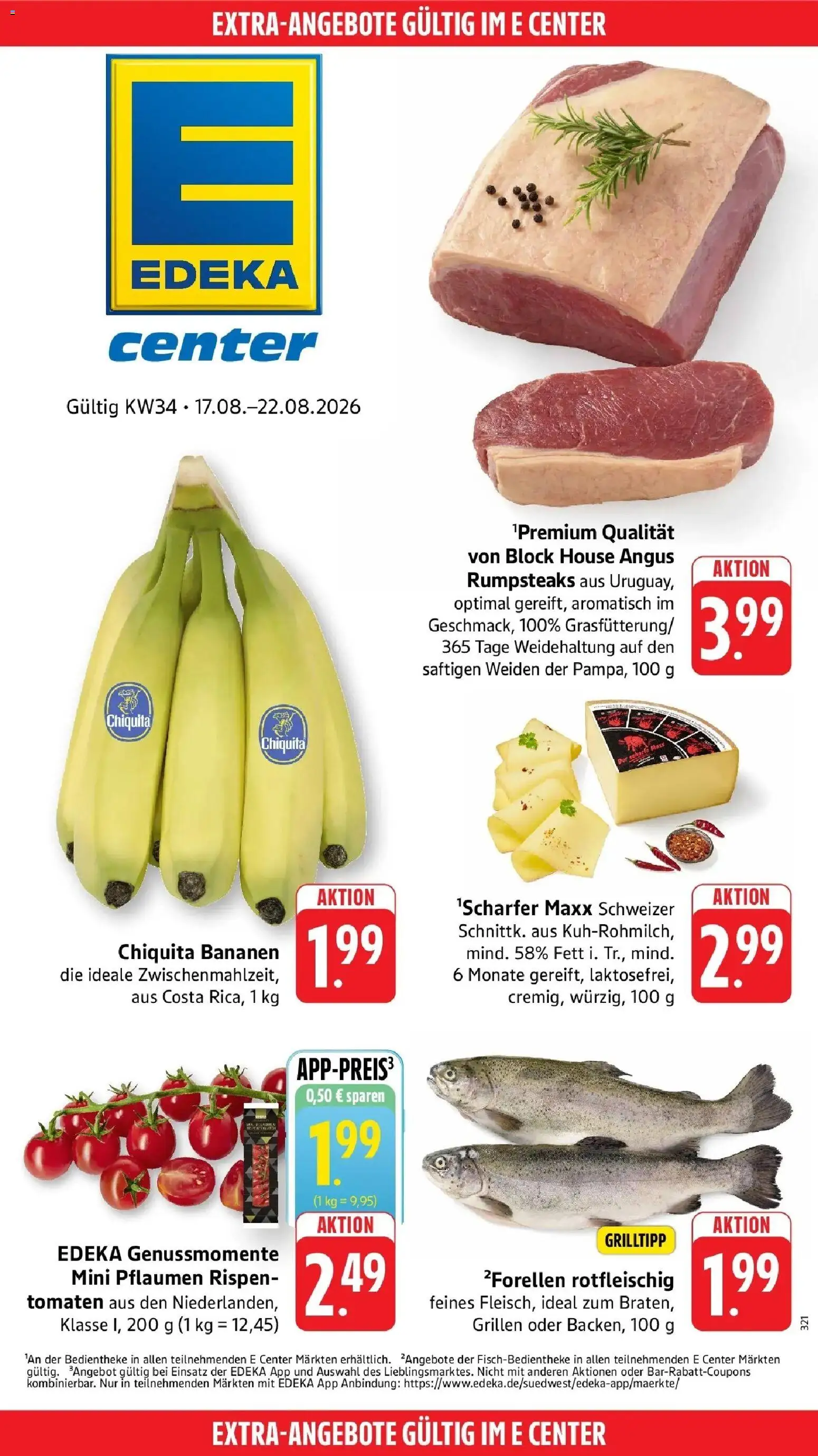 Edeka Prospekt Trier (ab 17.08.2026) » Angebote Online | Seite: 41 | Produkte: Pflaumen, Bananen, Tomaten