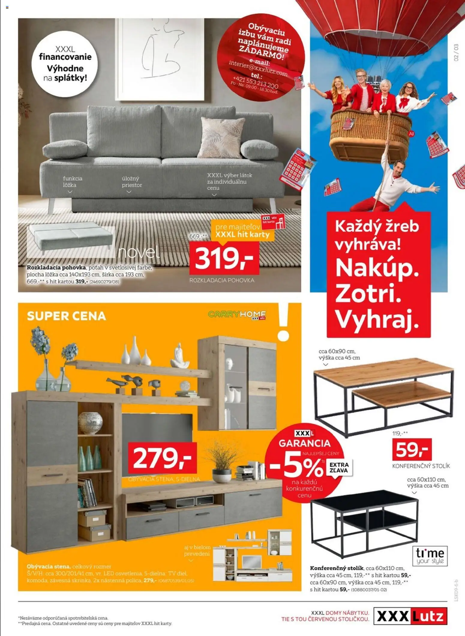 Nové XXXLutz akcie – leták je platný od 14.09.2026 | Strana: 3 | Produkty: Tv, Rozkladacia pohovka, Pohovka, Konferenčný stolík