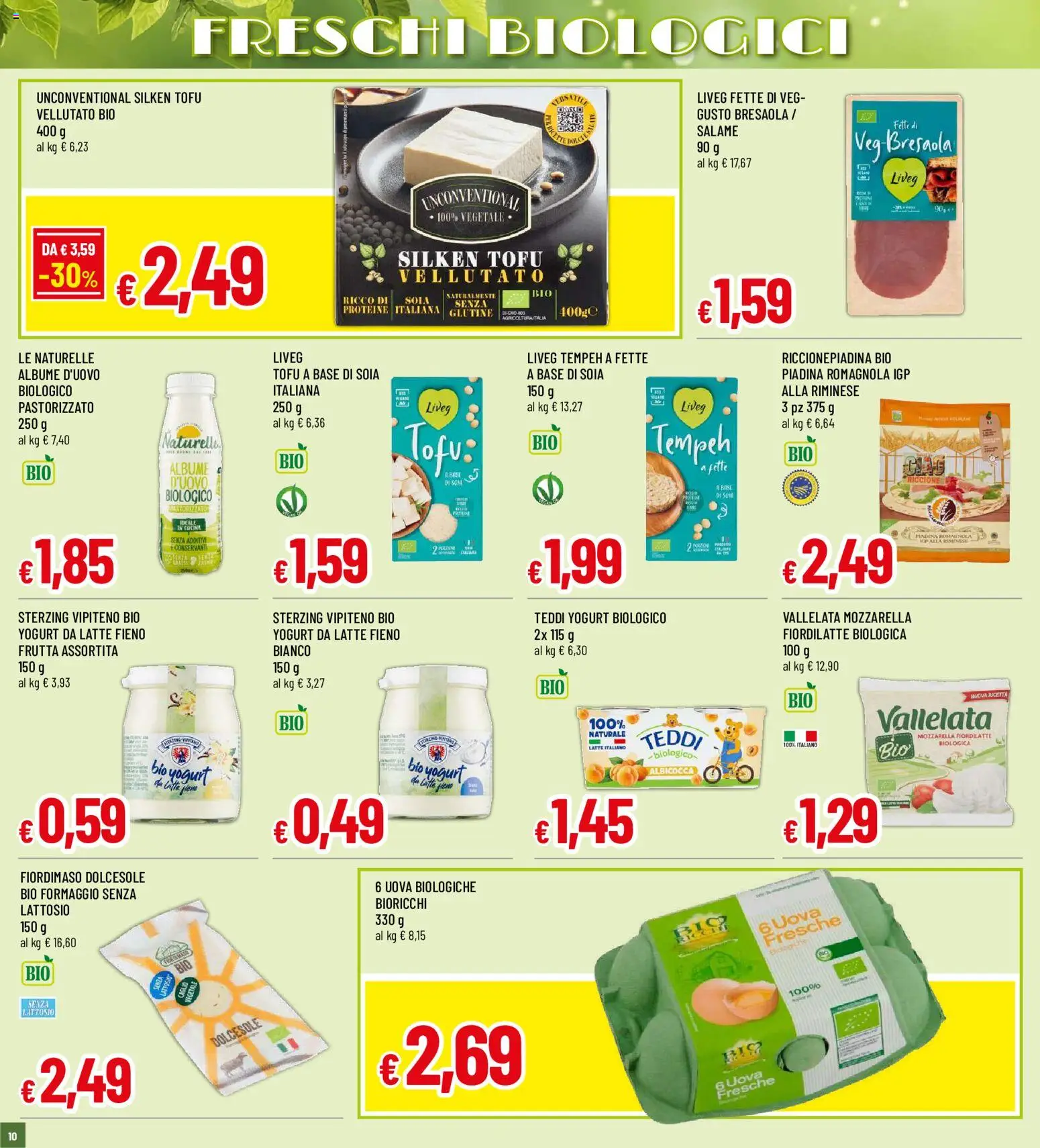 Volantino Famila del 20/08/2026 | Pagina: 10 | Prodotti: Bresaola, Latte, Formaggio, Tofu