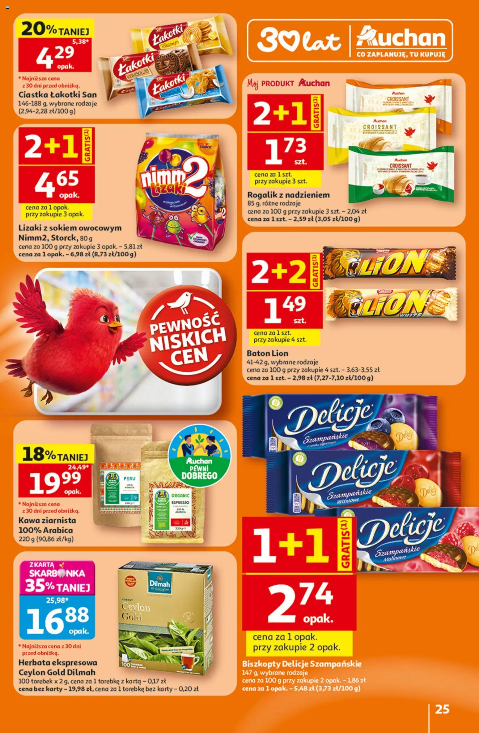 Auchan gazetka - 30 Lat Hipermarket od 23.07.2026 | Strona: 25 | Produkty: Karta, Baton, Kawa, Herbata