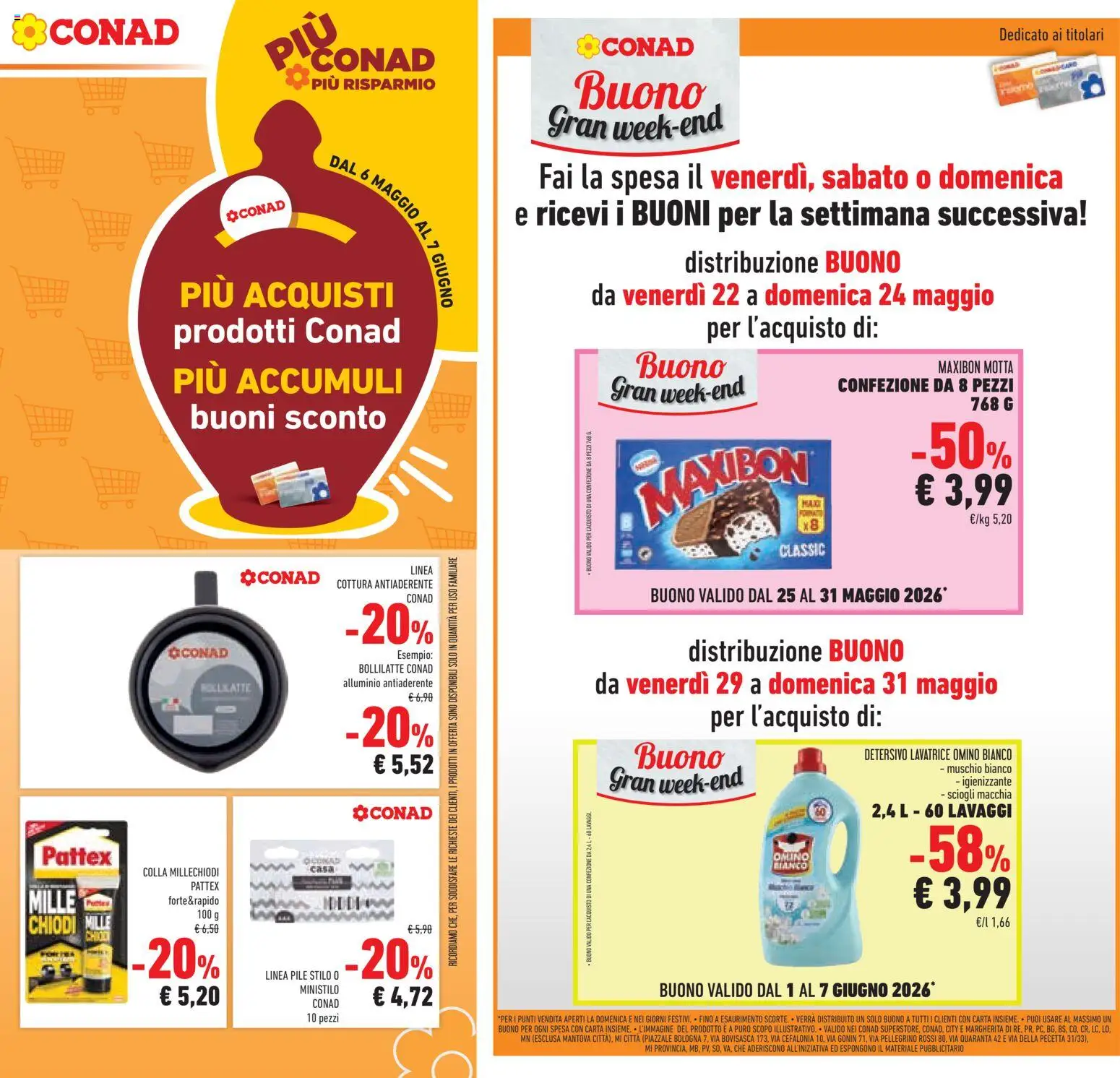 Volantino Conad del 20.05.2026 | Pagina: 29 | Prodotti: Pile, Lavatrice, Colla, Alluminio