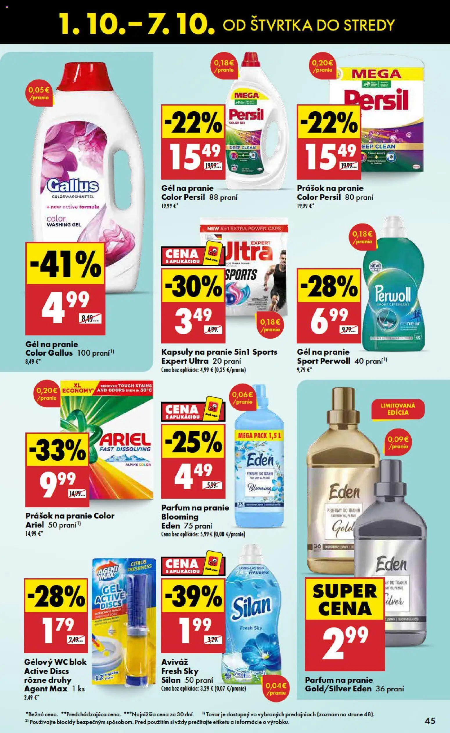 Nové Biedronka akcie – leták je platný od 01.10.2026 | Strana: 45 | Produkty: Persil, Wc, Silan, Wc blok