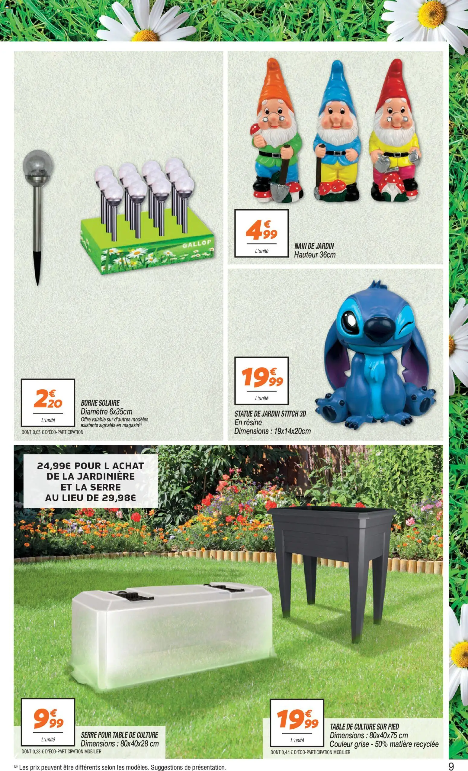 {H1} | Page: 9 | Produits: Jardinière, Table
