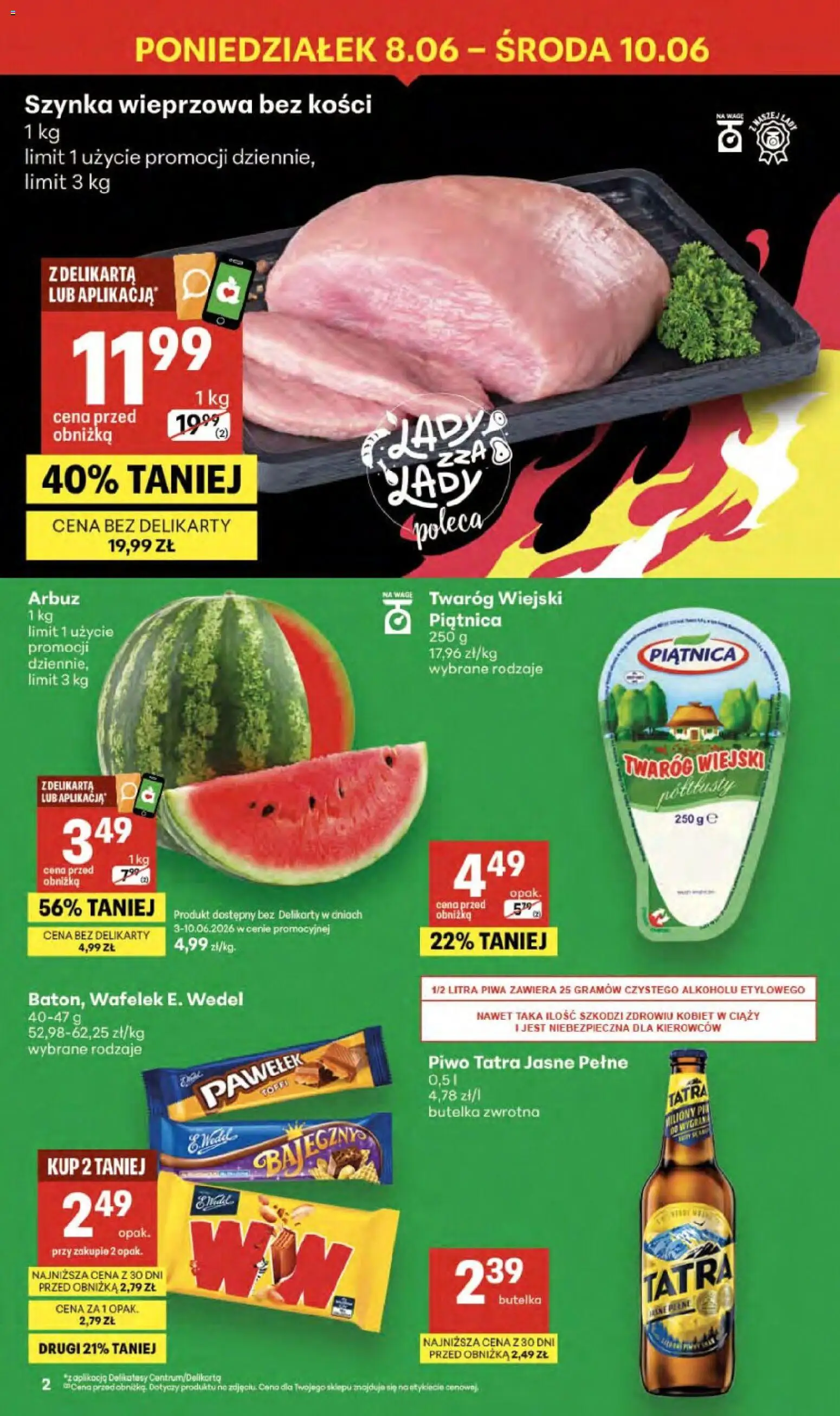 Delikatesy Centrum gazetka - Sklepy Własne od 03.06.2026 | Strona: 2 | Produkty: Szynka, Delikatesy, Piwo, Twaróg