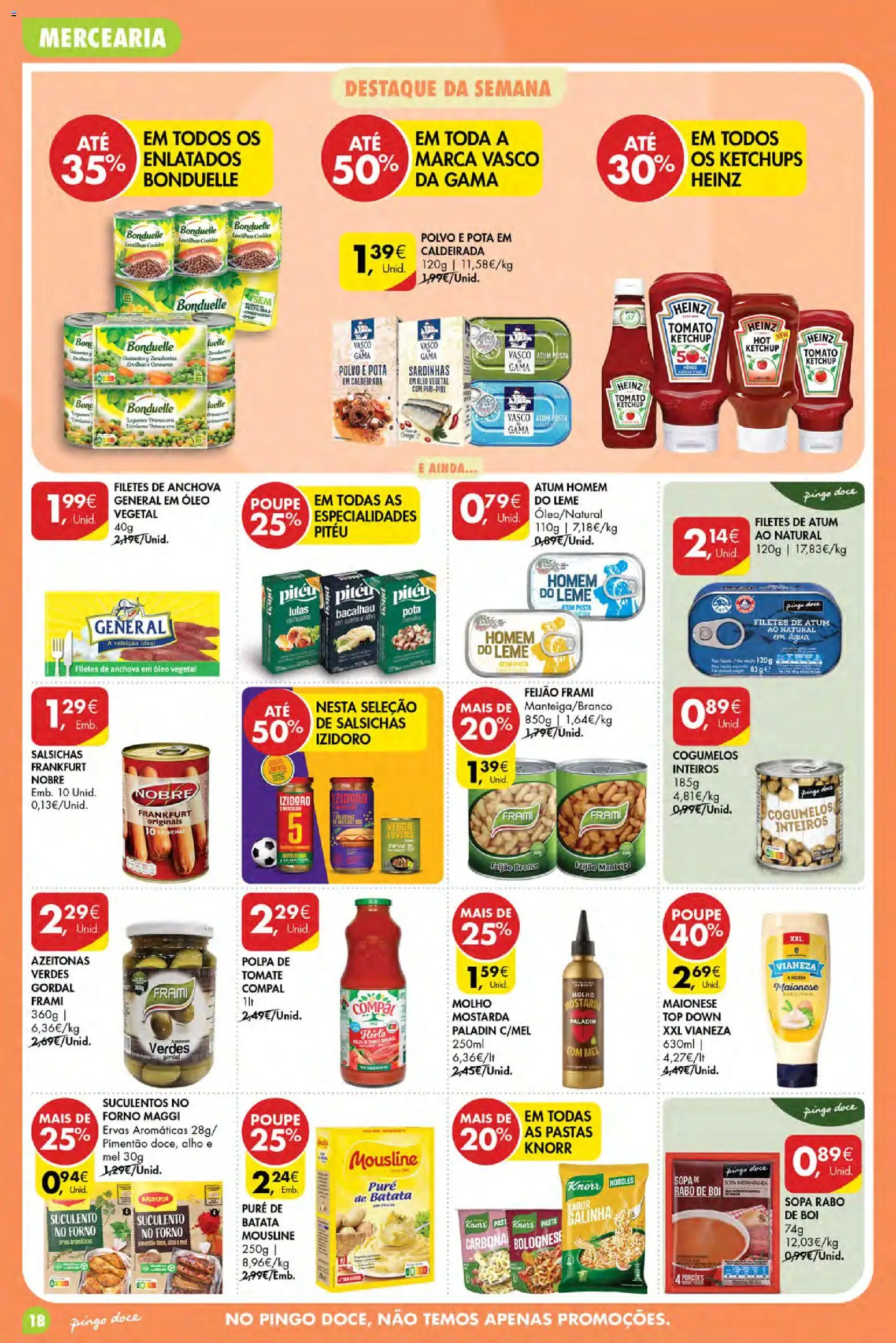 Pingo Doce Poupe Esta Semana Açores │ válido de 16/07/2026 | Página: 18 | Produtos: Polvo, Knorr, Manteiga, Ketchup