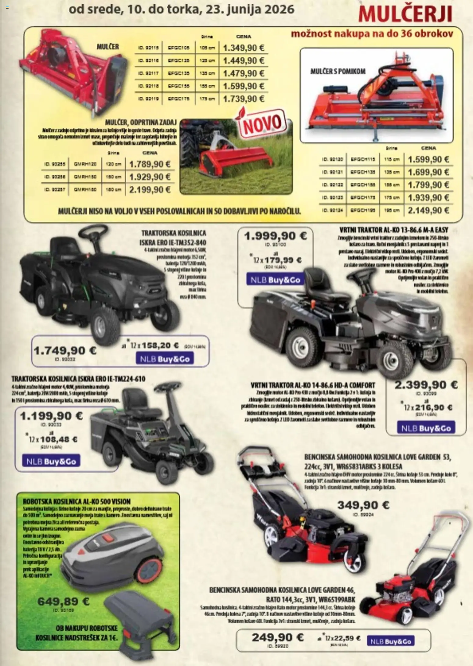 Novi Živex katalog ponudbe – veljaven od 10.06.2026 | Stran: 5 | Izdelki: Kosilnica, Robotska kosilnica