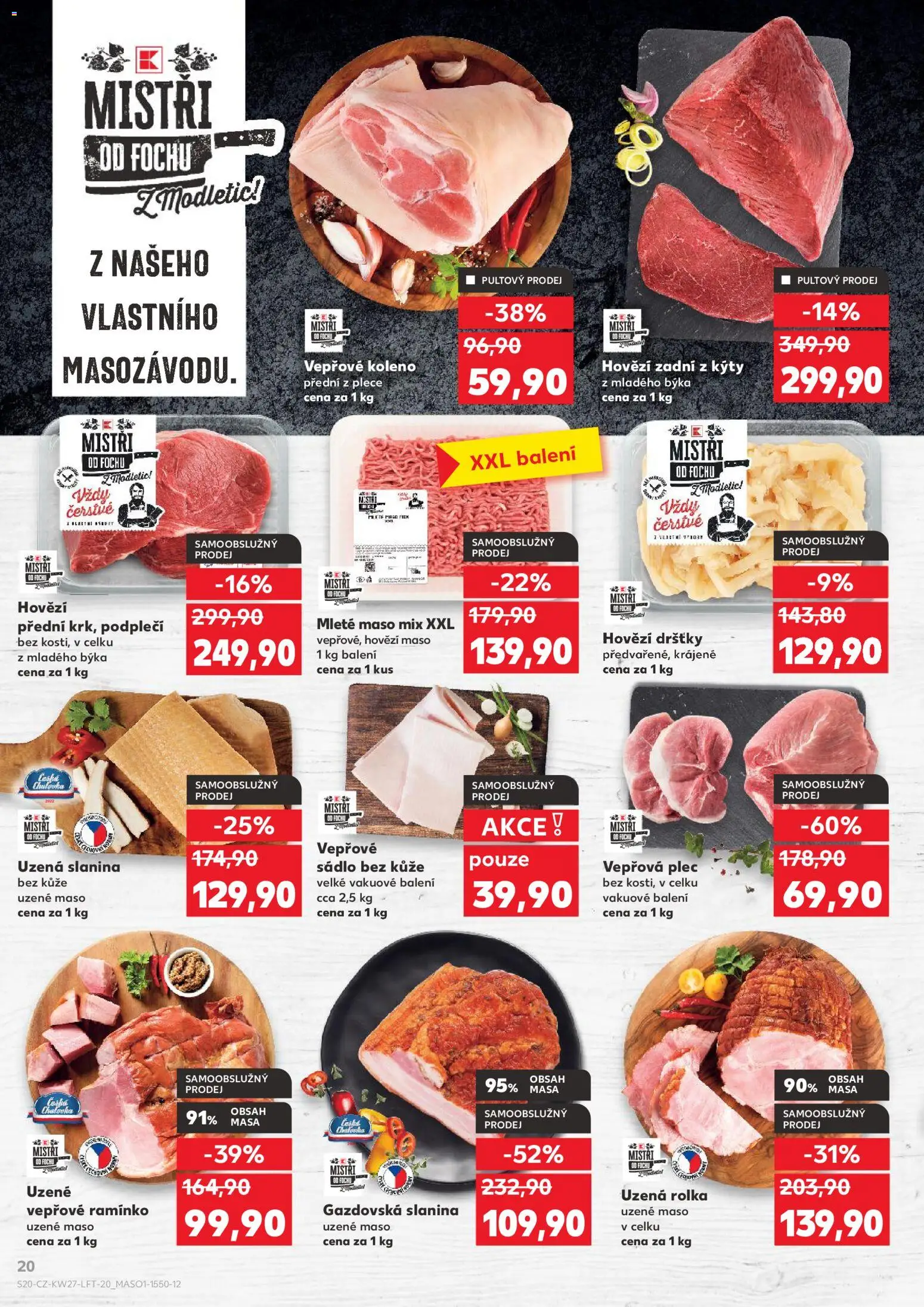 Kaufland leták - Praha 4 od 01.07.2026 | Strana: 20 | Produkty: Vepřové koleno, Uzené maso, Maso, Vepřová plec
