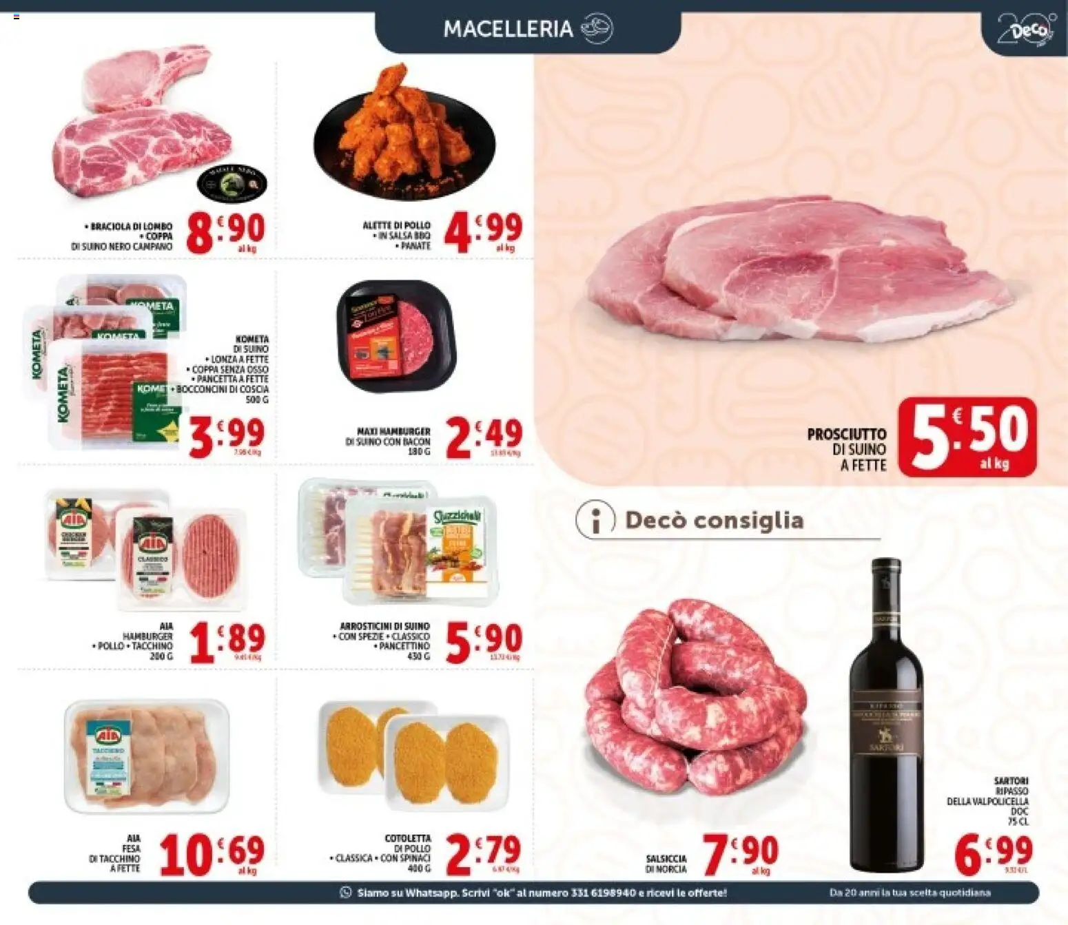 Volantino Decò del 08.06.2026 | Pagina: 5 | Prodotti: Tacchino, Prosciutto, Spinaci, Arrosticini