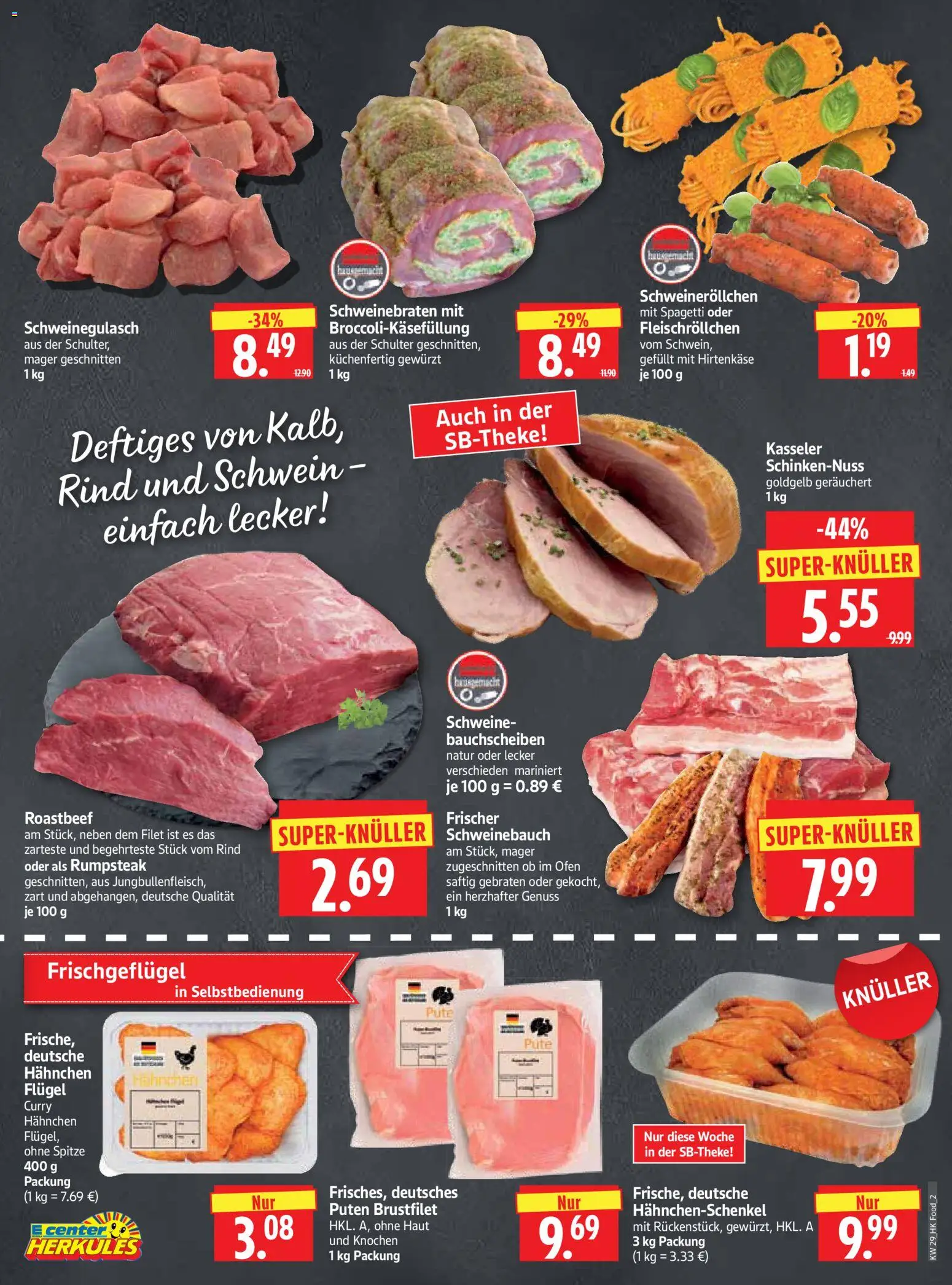 HERKULES Prospekt – gültig ab 13.07.2026 | Seite: 2 | Produkte: Schweinegulasch, Ofen, Pute, Roastbeef