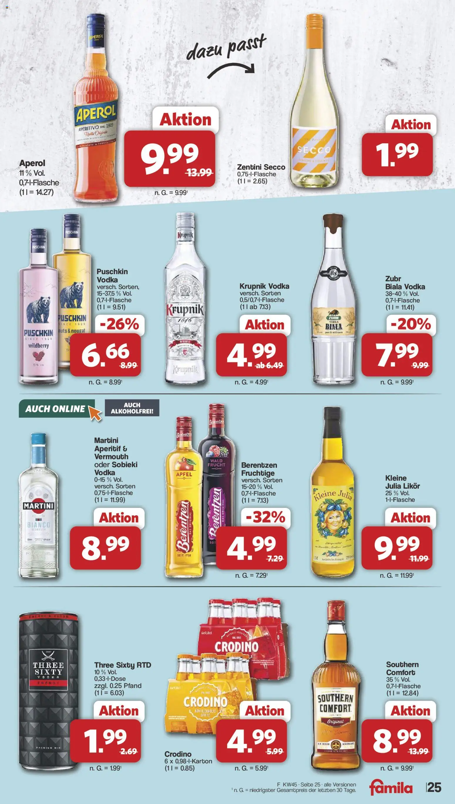 Famila Nordwest Kusten Days – gültig ab 02.11.2026 | Seite: 25 | Produkte: Martini, Äpfel, Vodka, Berentzen