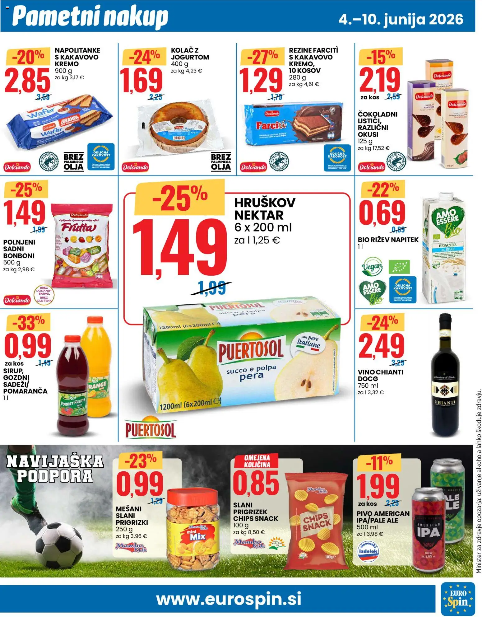 Novi Eurospin katalog ponudbe – veljaven od 04.06.2026 | Stran: 11 | Izdelki: Kolač, Bonboni, Kos, Prigrizki
