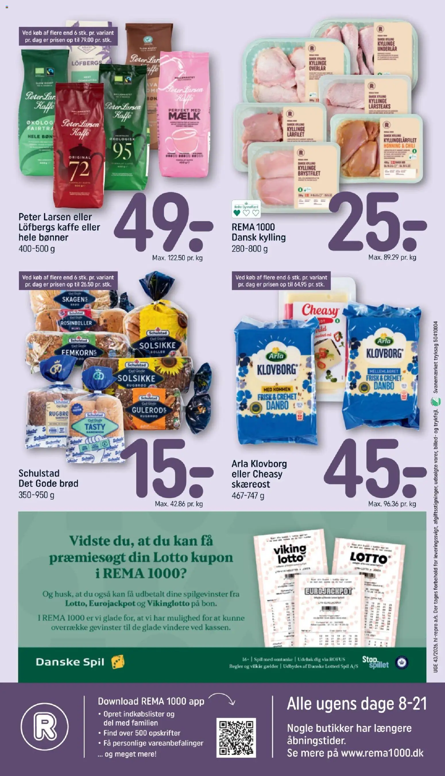 Rema 1000 tilbudsavis – gyldig fra 18/10/2026 | Side: 21 | Produkter: Chili, Brød, Honning, Spil