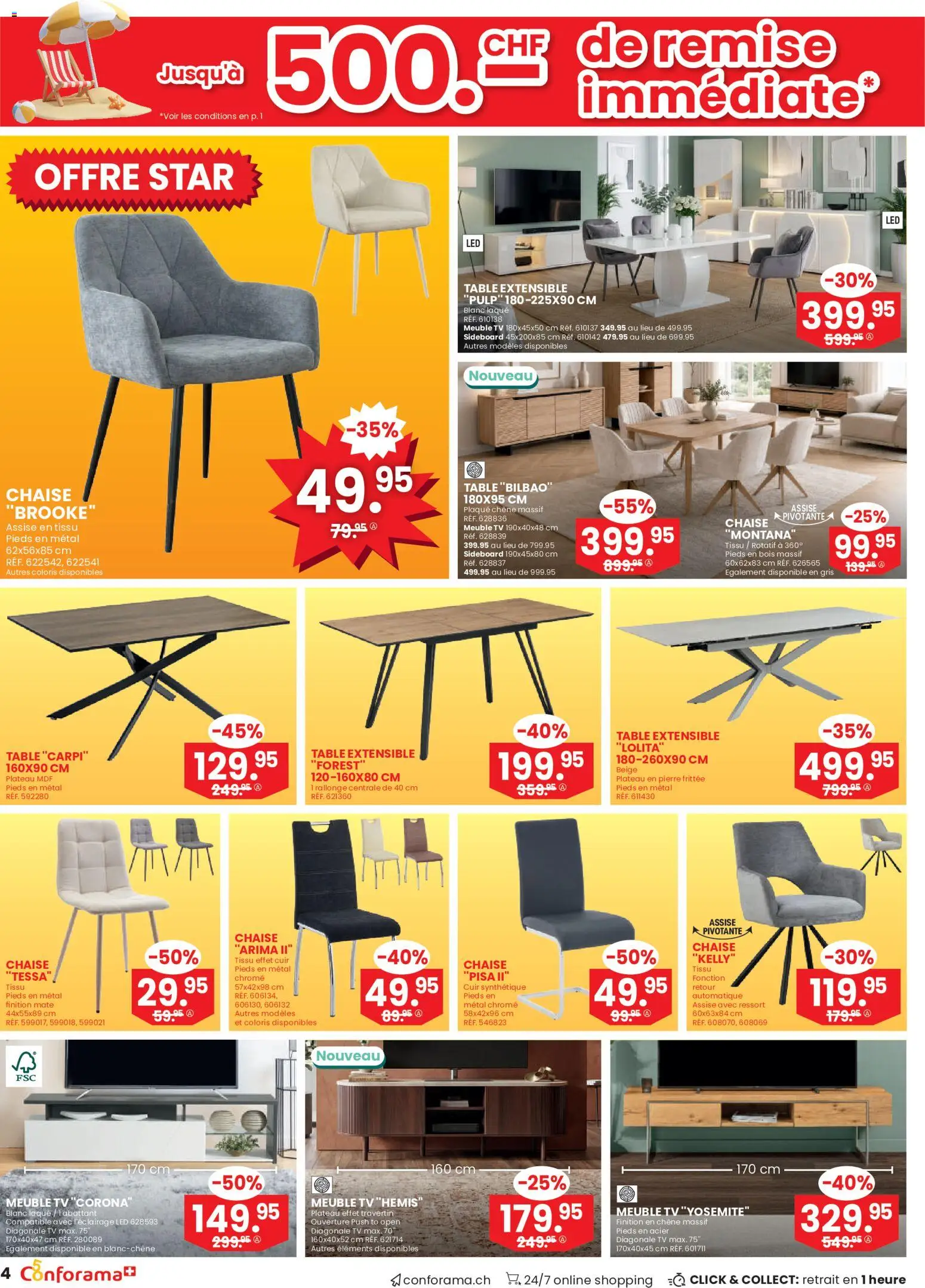 Conforama aktionen FR – gültig ab 22.07.2026 | Seite: 4 | Produkte: TV, Sideboard