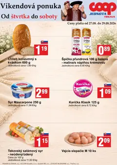 COOP Jednota leták platný od 27.08.2026